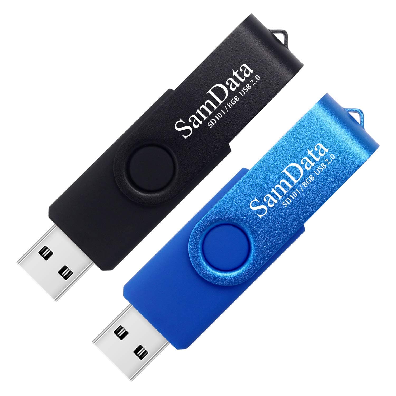 8GB USB Flash Drives 2 Pack 8GB Thumb Drives Memory Stick Jump Drive with LED Light for Storage and Backup (2 Colors: Black Blue)