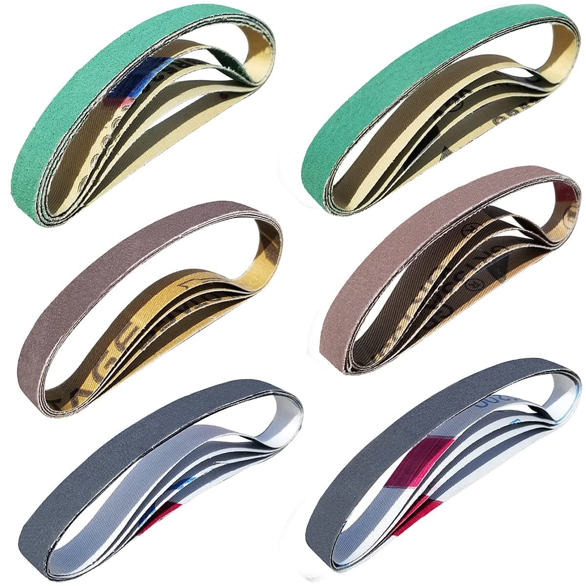 Knife Sharpener Sanding Belt 24 Piece 1/2" x 12" Replacement Belt Kit - 80/120/240/400/1000/1200 Grit - 4 Each Compatible with Work Sharp Original Knife & Tool Sharpener and Combo Knife Sharpener