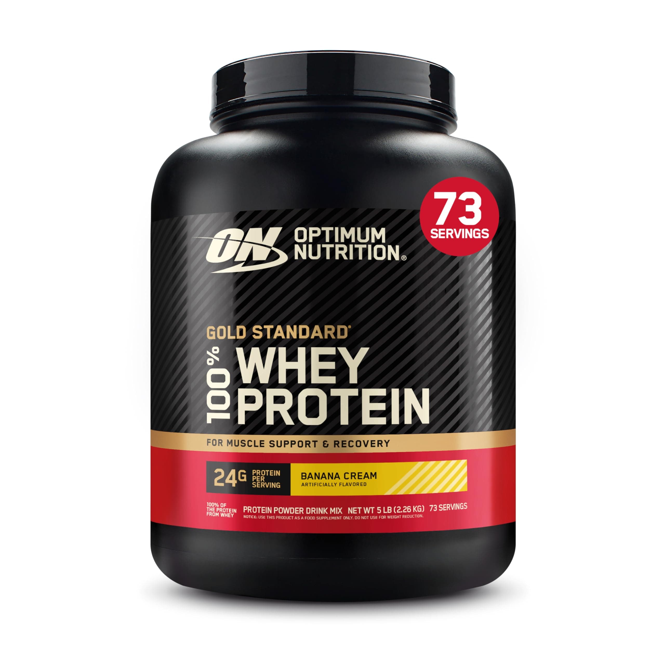 (ON) Gold Standard 100% Whey Protein Primary Source Isolate - Banana Cream, 5 lbs, 73 Servings
