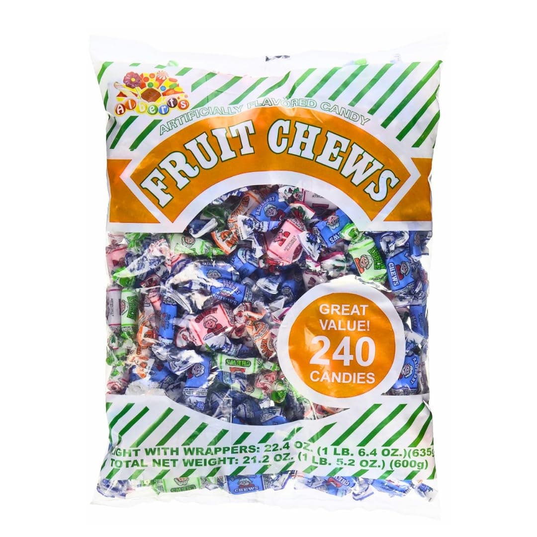 Candy Assorted Fruit Chews Candy, Individually Wrapped (1-Pack, 240 Pieces/Bag)