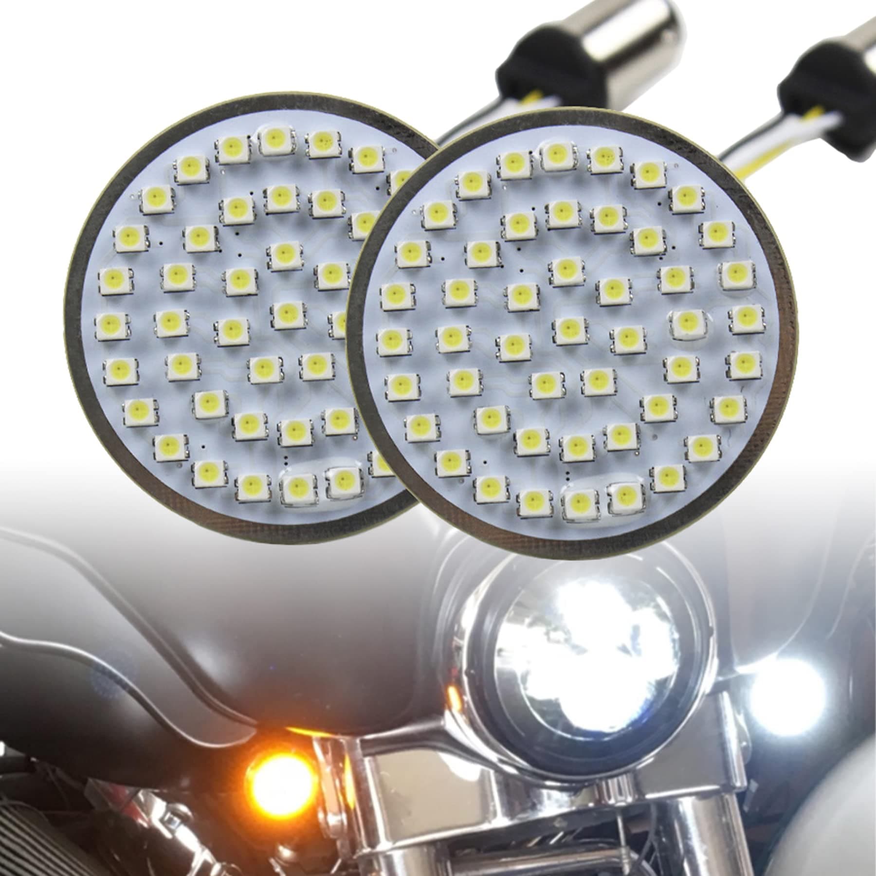 Eectra glide Led turn signal Motorcycle Lights 2" 50mm Bullet Style LED Turn Signals Pannel For Motor bike Sportster Softail Touring 1157 base front led turn signal lights