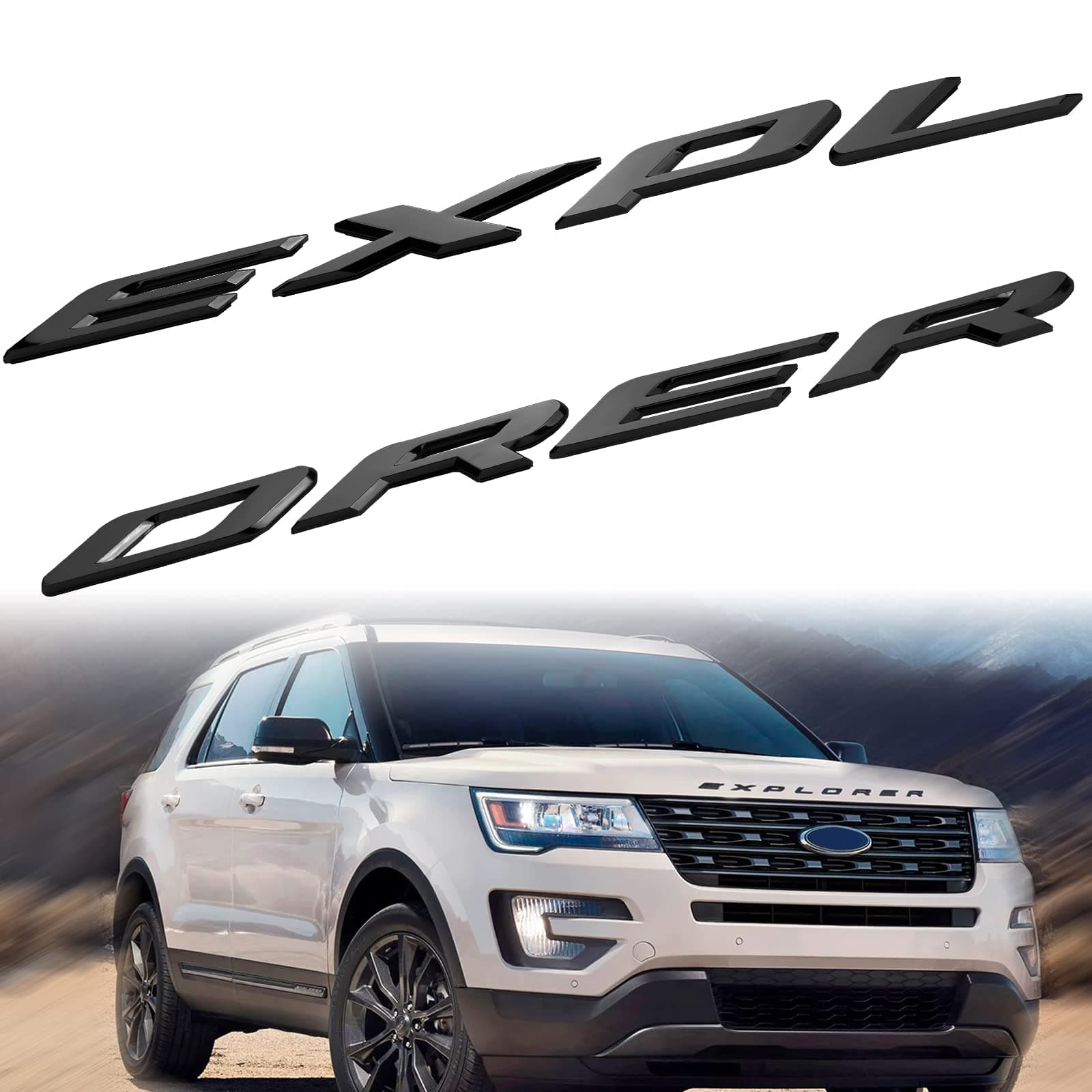 3D Raised Front Hood Grill Letters Decals