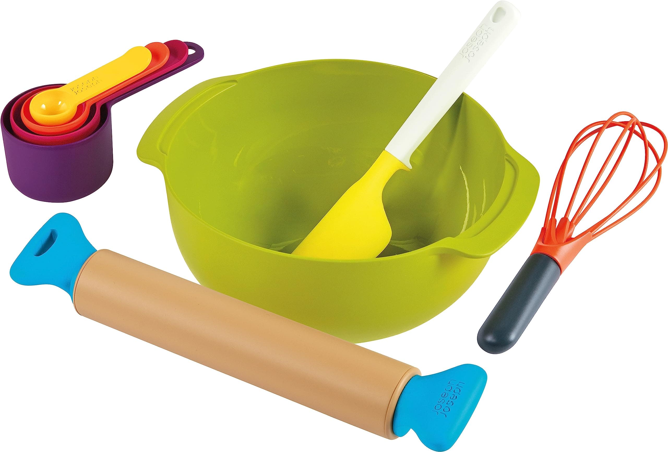 Joseph Joseph Bake | Toy Kitchen Baking Set for Children Aged 3 Years & Up | Includes Moving Rolling Pin for Imaginative Play!