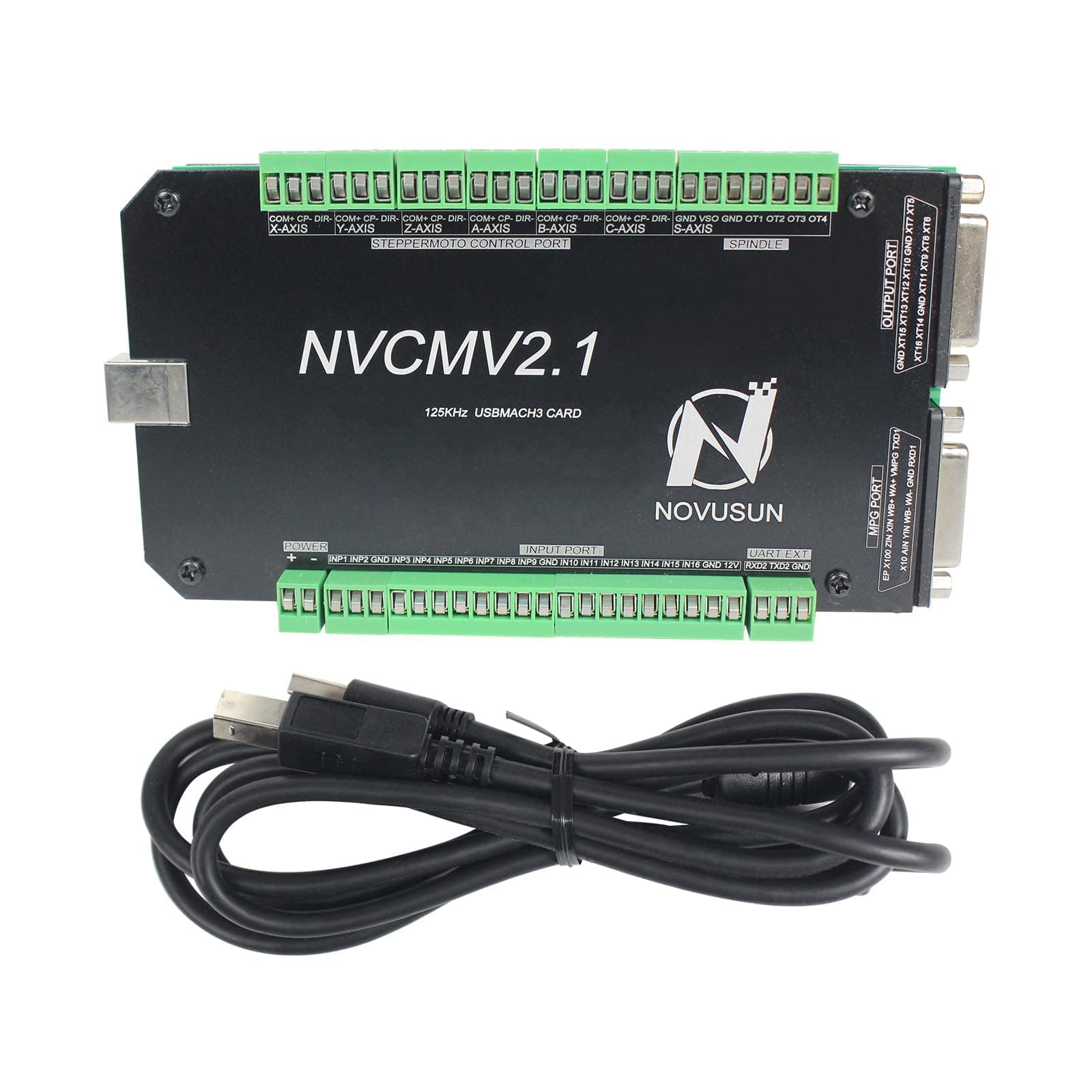 6 Axis 125KHz NVCM USB Mach3 Stepper Motor Motion Control Card Breakout Board USB interface CNC Controller Board 12-32VDC for Servo Motor