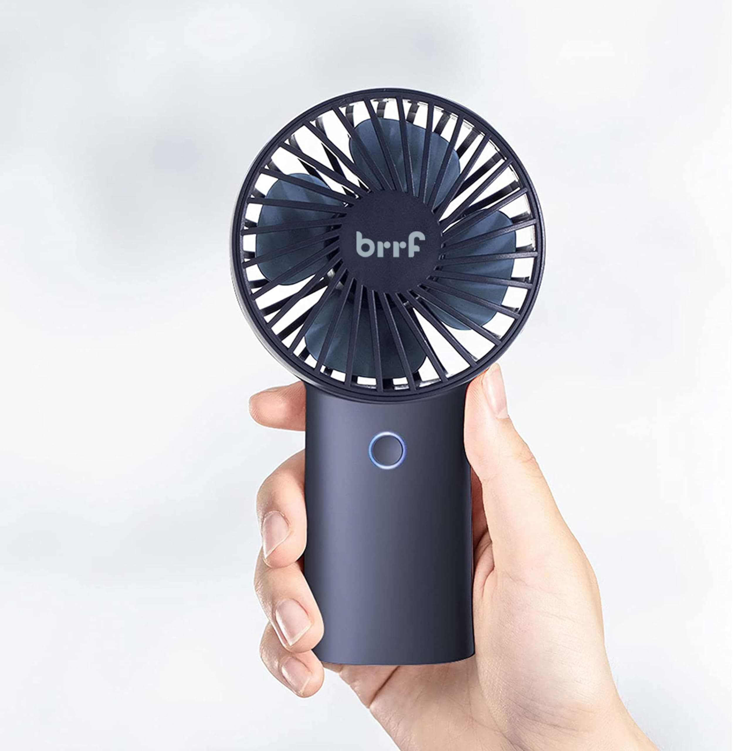 brrf Mini Thunder Handheld Fan (Upto 18 Hours Running) Rechargeable 4000 Mah Battery Operated Portable Fan, Desk Fan, Carry It Anywhere, Blue, 400 mm, 4 stars