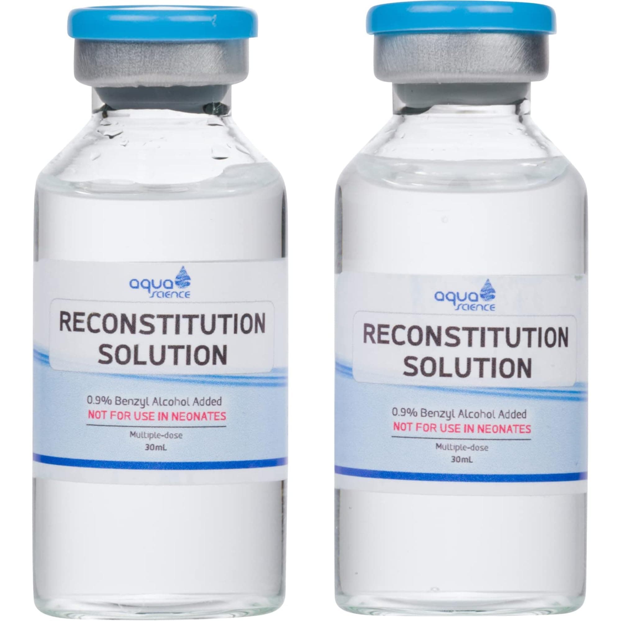 Reconstitution Solution 2 Pack - 30ml - Ultra Clean Solution with Premium Glass Vials | Made in USA