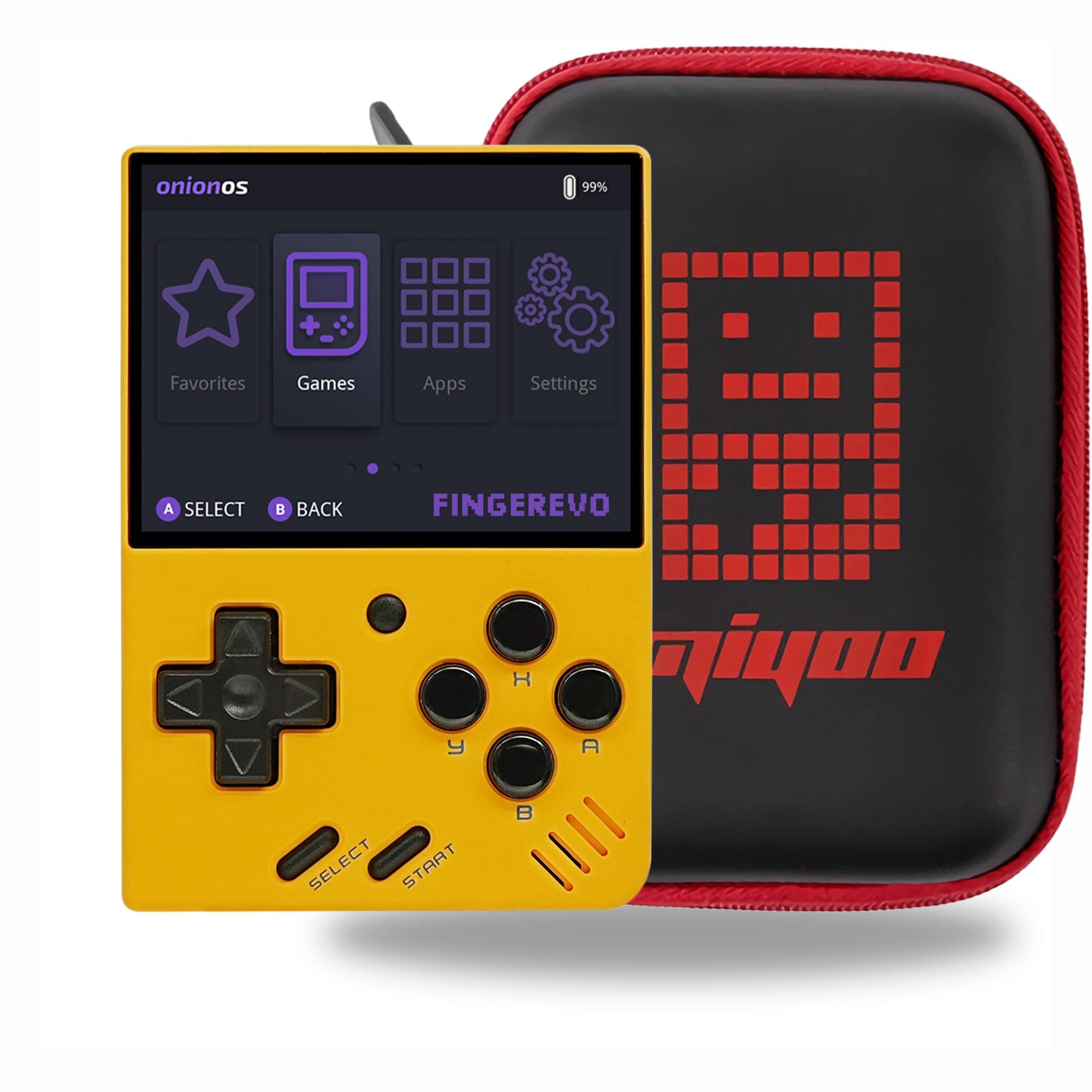 Miyoo Mini V4 OnionOS Handheld Game Console 2.8-inch 750*560 IPS Screen Miyoo-Mini v4 Onion-System with Portable Case Yellow