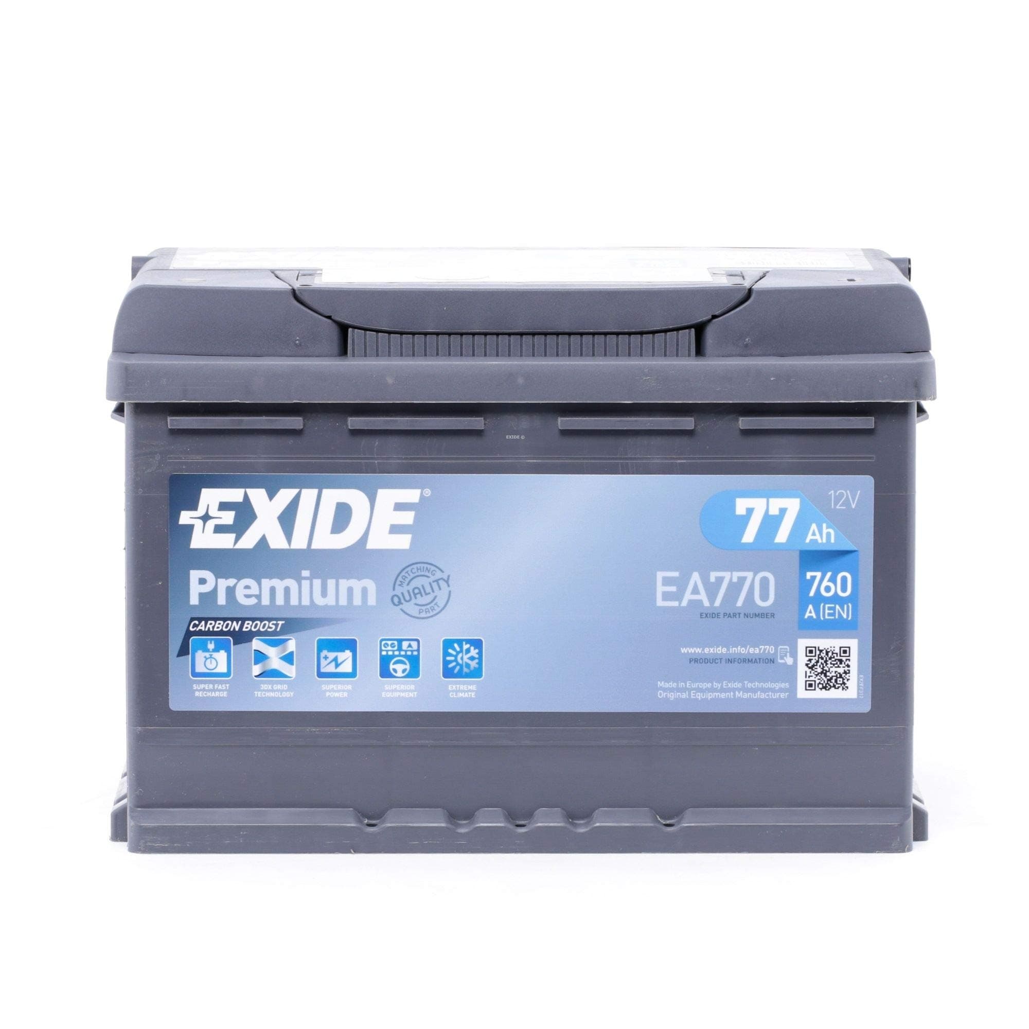 Exide Premium starting battery EA770 77 Ah