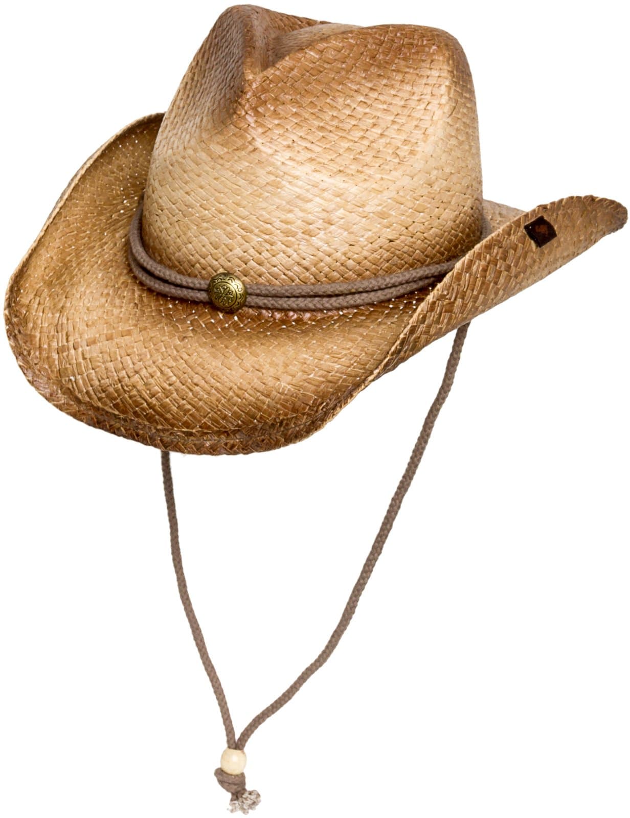 Mens Straw Round Up Cowboy Hat
