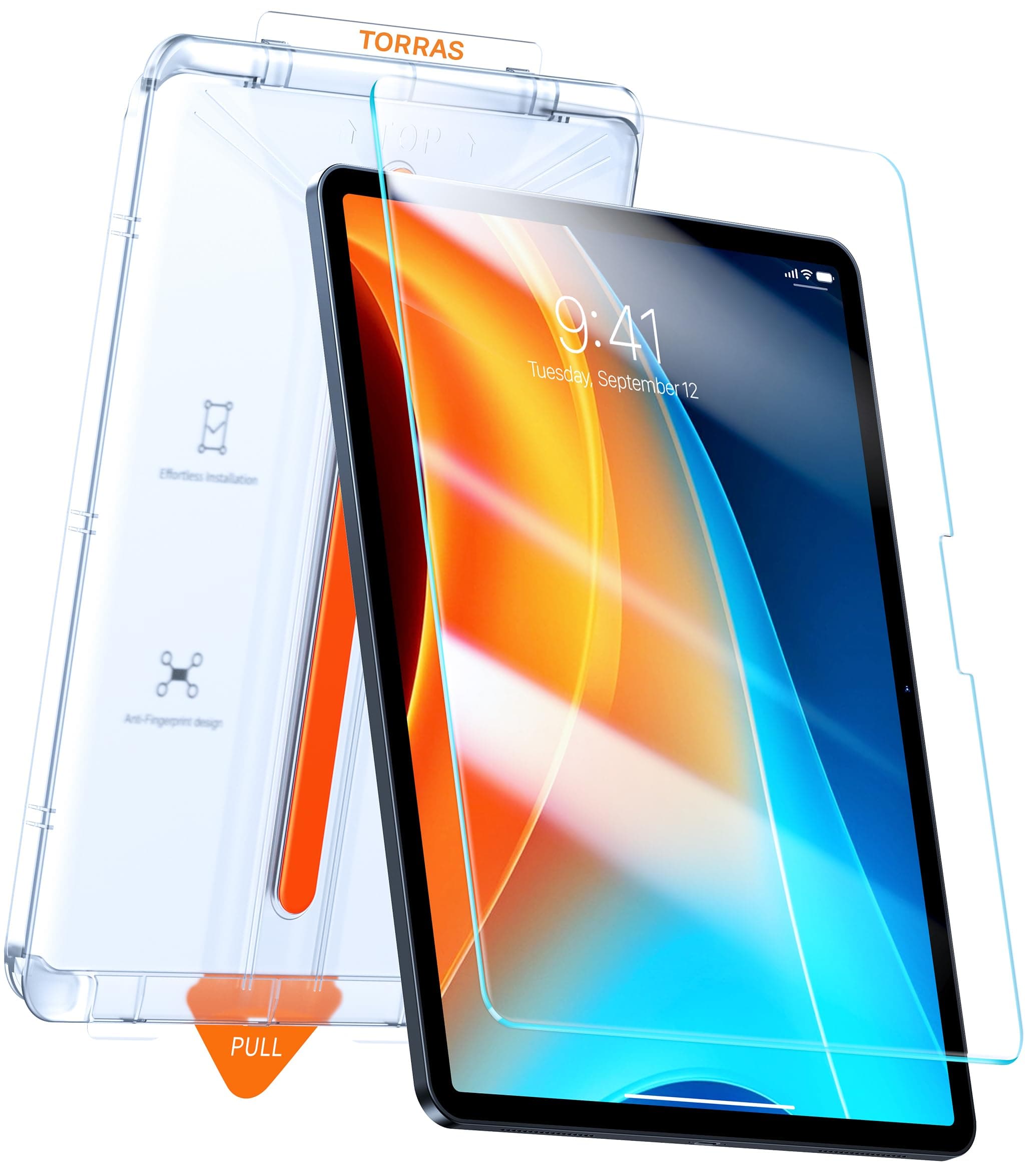 - for iPad Pro 11 Inch Screen Protector M5 2025/ M4 2024, Military Grade Shatterproof, TOP 9H+ Tempered Glass, One-Pull Installation, Anti-Scratch, Bubble Free, Apple Pencil Compatible, HD Clarity