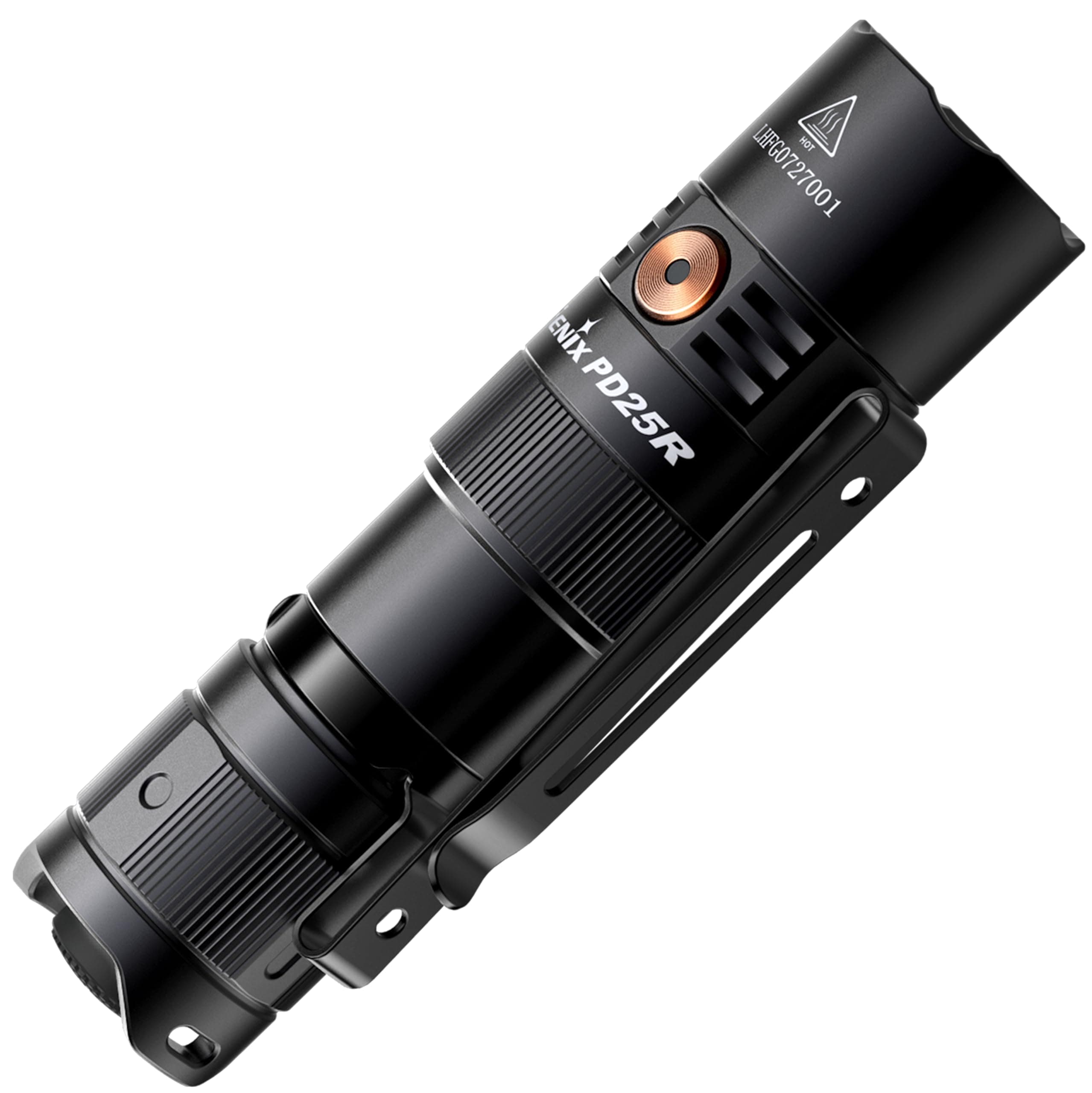 PD25R Black, Rechargeable Mini Multi-Purpose LED Torch | 800 Lumens | 250m | 70 Hrs Max | 700 mAh | USB-C | Two-Position Body Clip | IP68