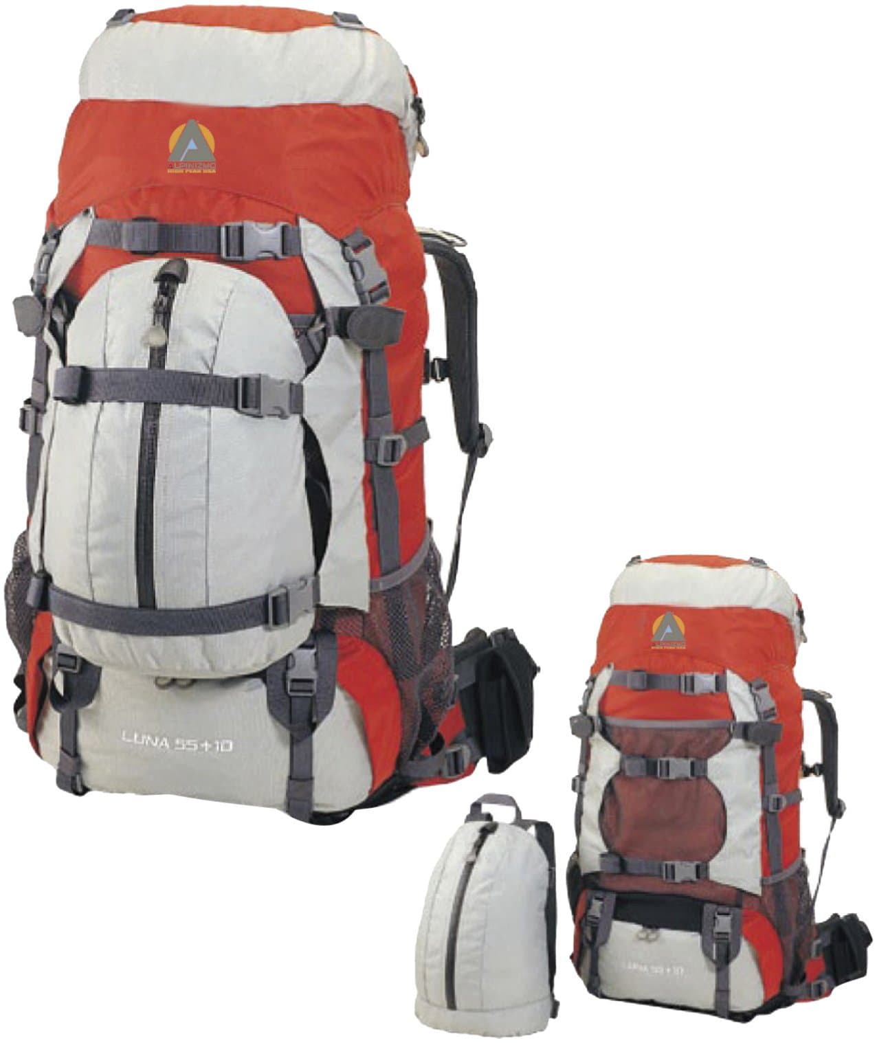 USA Alpinizmo Luna 55+10 Backpack, Red