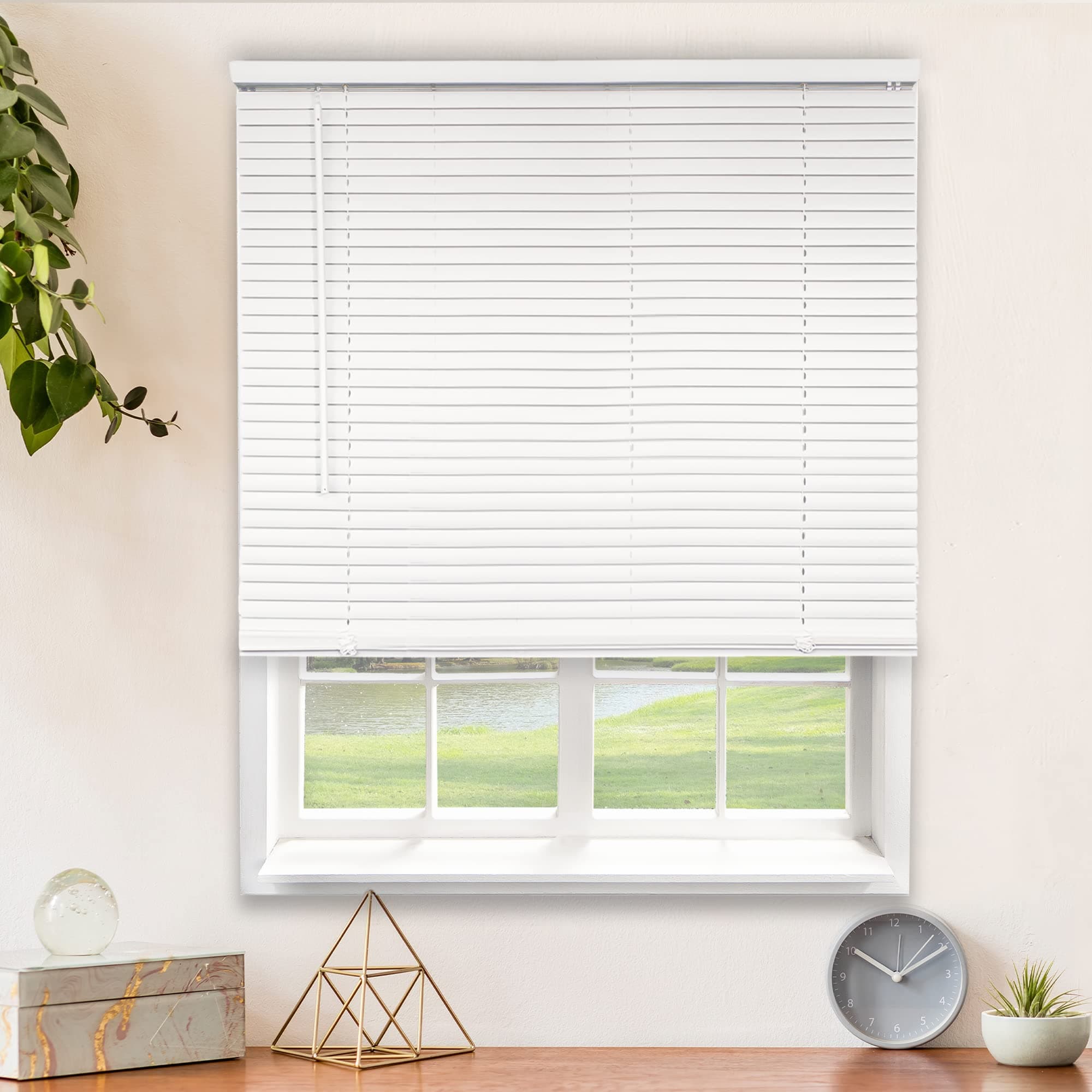 CHICOLOGY Blinds for Windows , Mini Blinds , Window Blinds , Door Blinds , Blinds & Shades , Camper Blinds , Mini Blinds for Windows , Horizontal Window Blinds , Gloss White , 59"W X 48"H