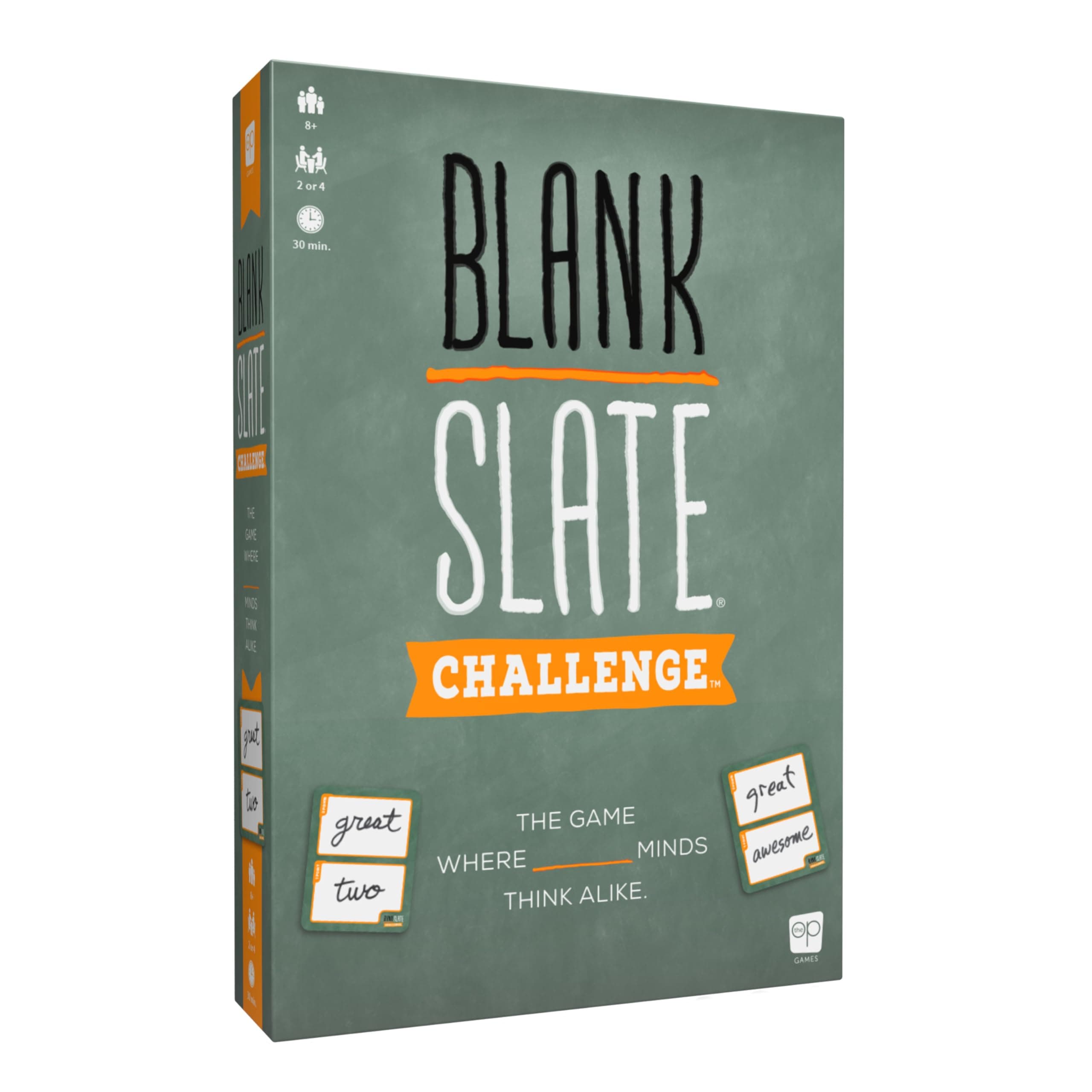 BLANK SLATE: Challenge Board Game, The Game Where Great Minds Still Think Alike, New Cooperative and Team Play Modes, Family-Friendly Word Association Party Game, 2 or 4 Players, Ages 8+, 30 Min