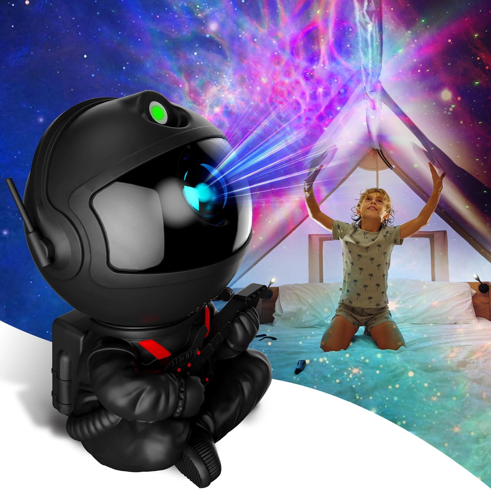 Astronaut Galaxy Projector, Star Projector Galaxy Light, Night Light for Kids, Nebula Ceiling LED Lamp, Room Decor, with Timer and Remote, Gifts for Birthdays