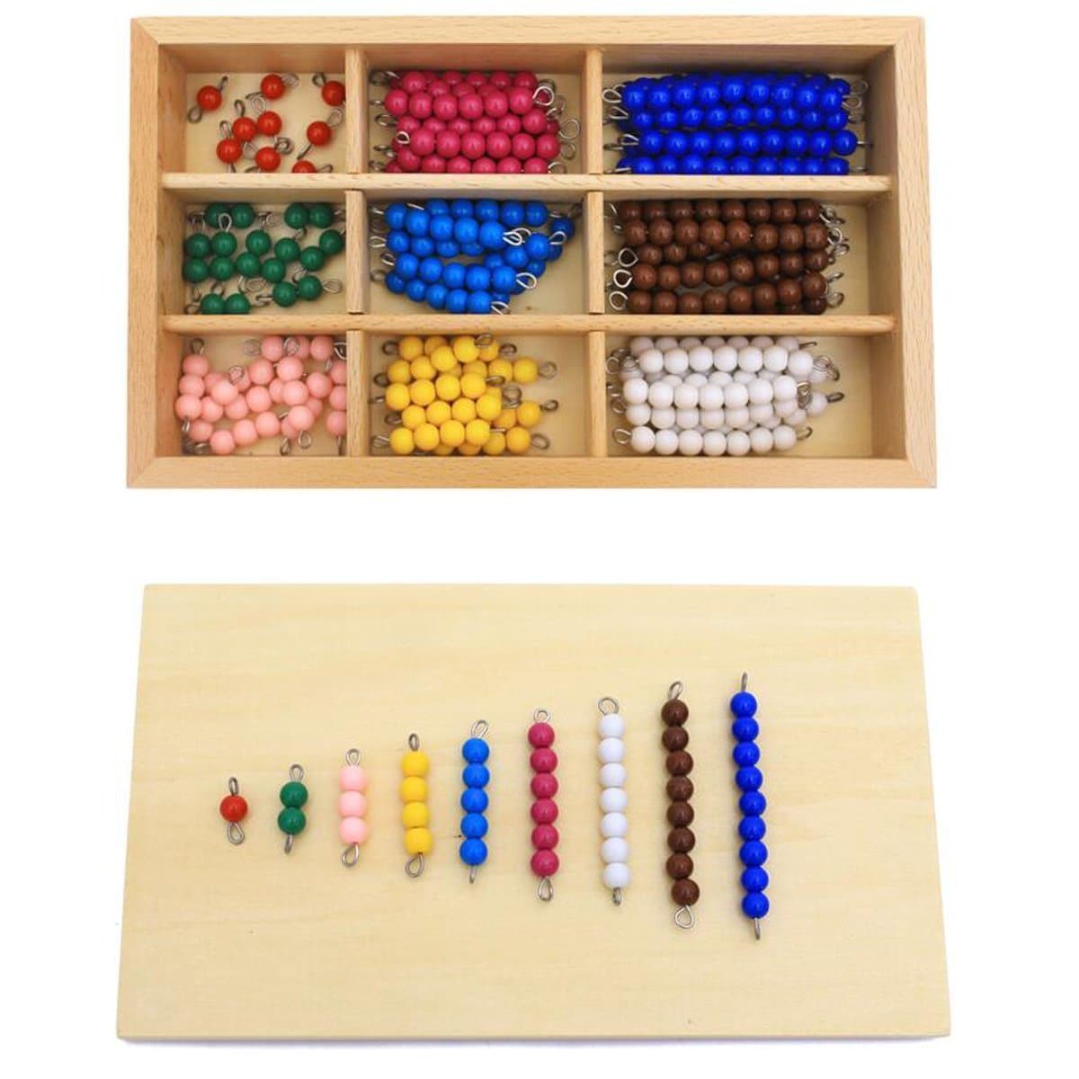 New Sky Montessori Checker Board Beads Early Development Mathematics Material for Kids Wooden Toy Montessori Math Learning Addition and Subtraction Aids