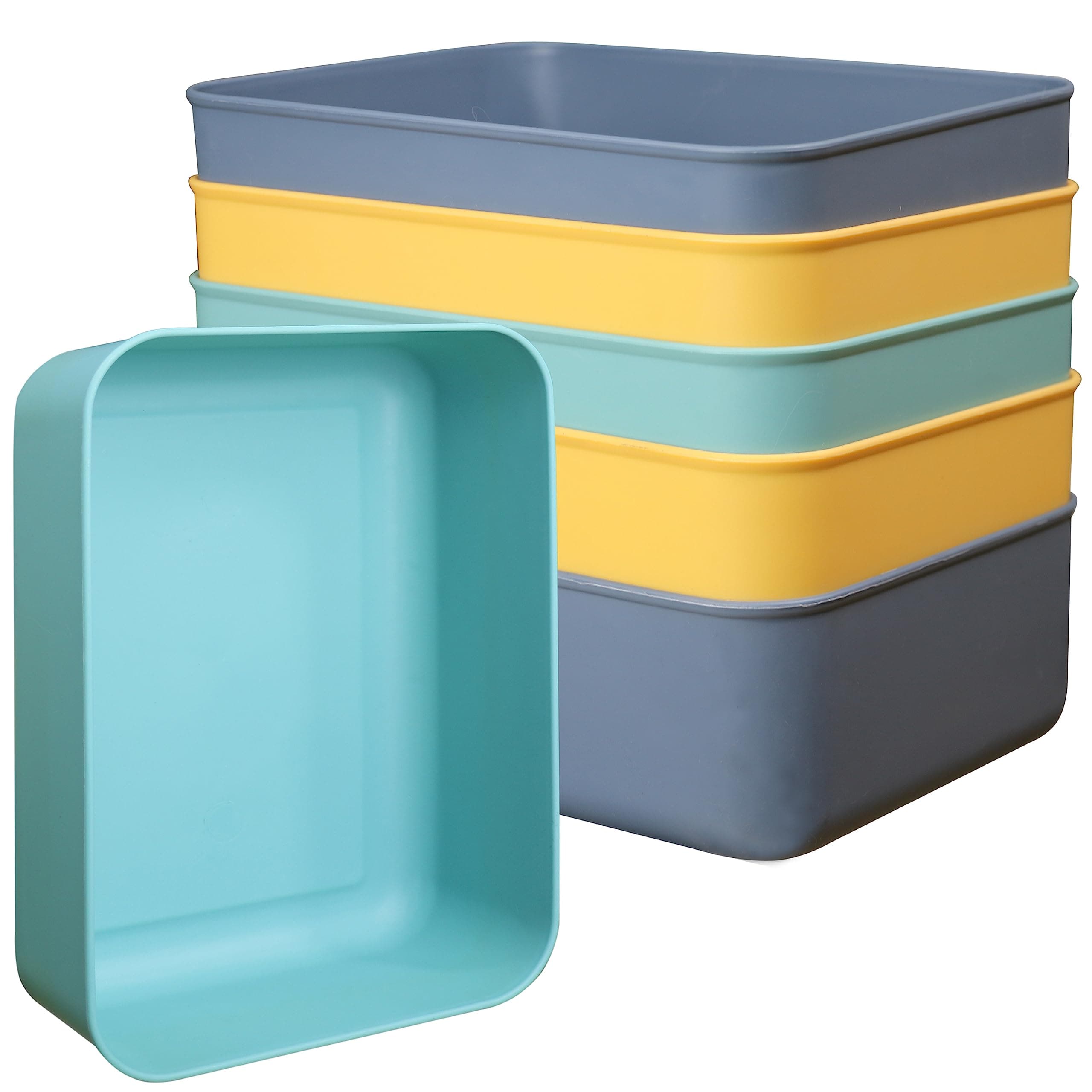 Freletry 6PCS Plastic Durable Storage Bins Organizer Baskets for Home Office Bathroom Kitchen Storage