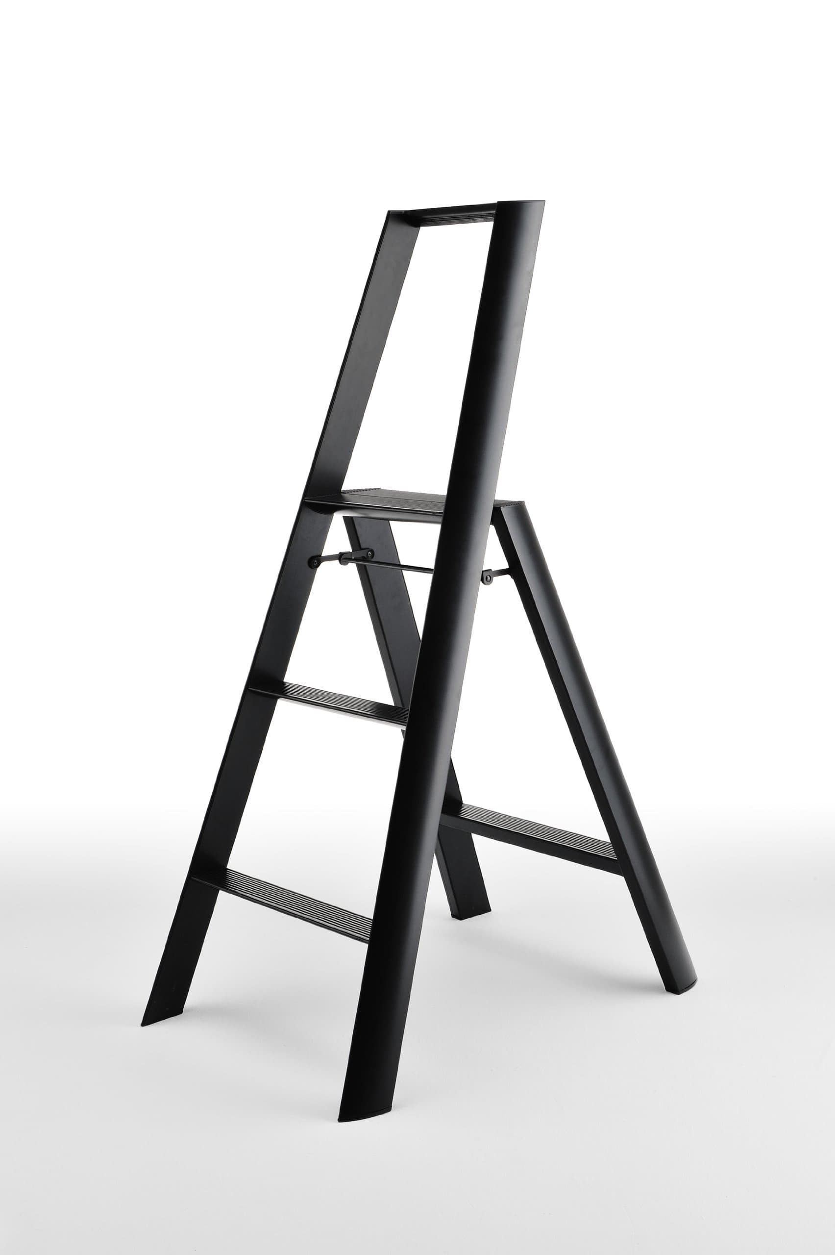 HasegawaLadders Lucano Step Ladder, 3-Step Black