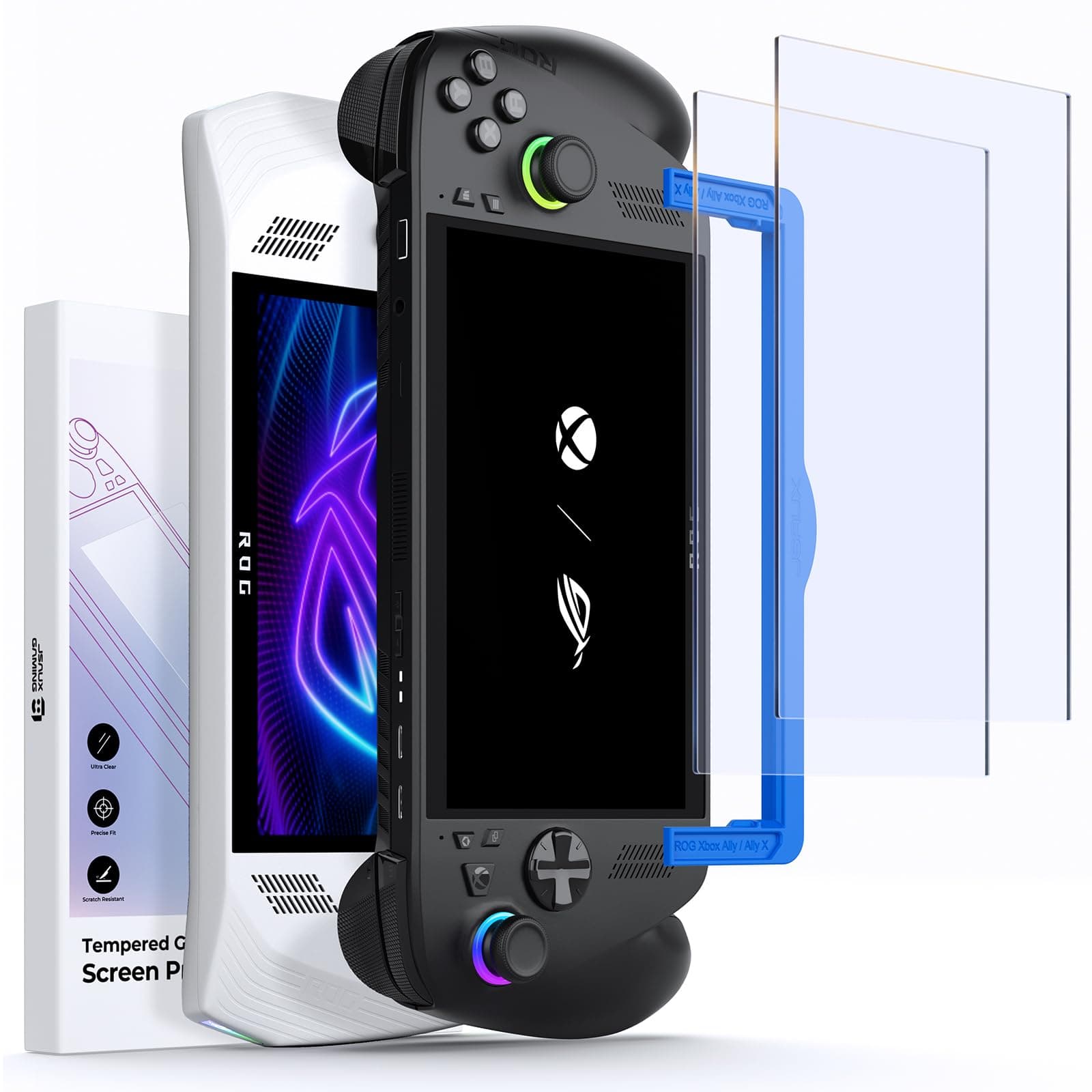 Anti-Glare Screen Protector for ROG Xbox Ally/ROG Xbox Ally X (2025) / ROG Ally 2-Pack, Matte 9H Hardness Tempered Glass with Guide Frame, 7" Anti-Scratch Screen Protector for ASUS ROG Ally X | Anti Glare, 9H Hardness, Tempered Glass, with Guiding Frame, 7 inch, Anti-Scratch