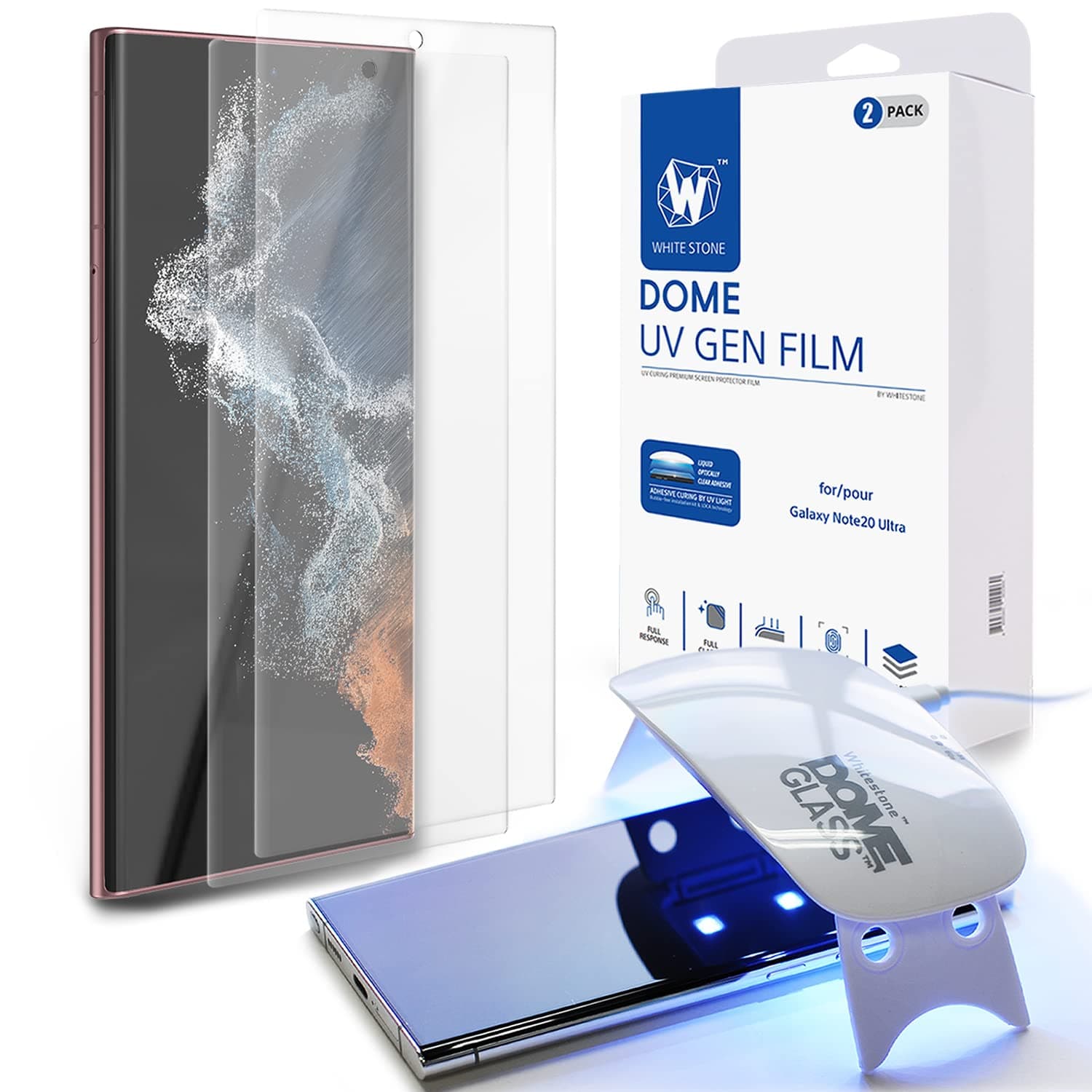 Whitestone UV GEN Film Screen Protector for Galaxy Note 20 Ultra - Hard Coated, Anti-Bubble, 1 Pack