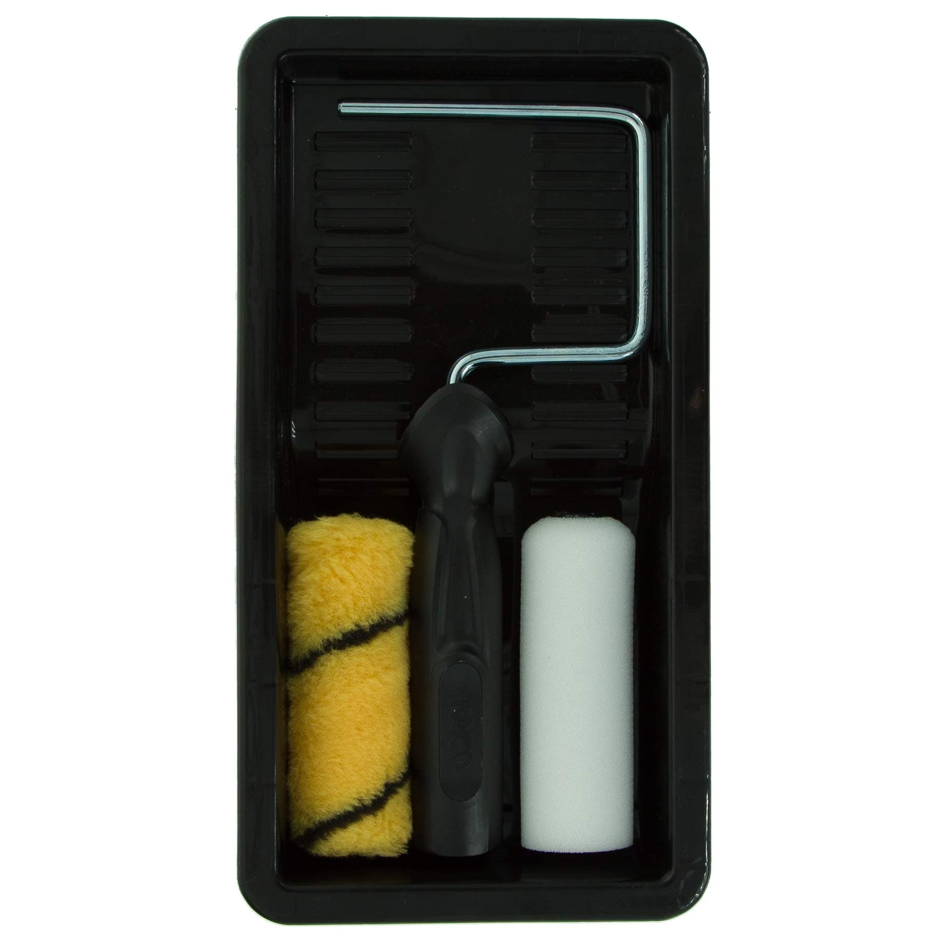 Coral 43102 Max Coat Paint Mini Roller Kit for Emulsion and Gloss, Black, 4 Inch 4 Piece Pack Set