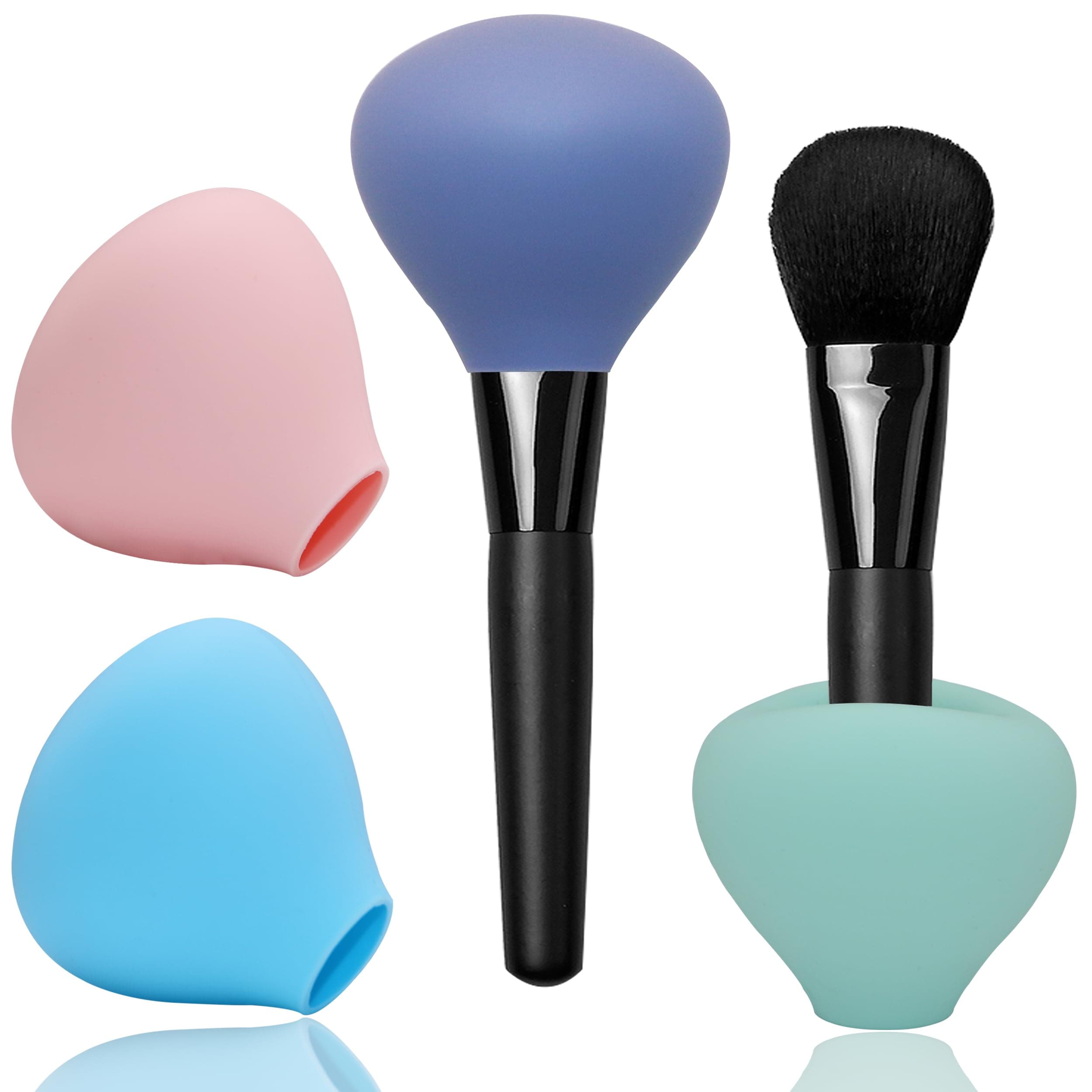 Makeup Brush Covers, 4 Pack Reusable Brush Holders Universal Size for Travel, Silicone Organizer Case for Makeup Storage, Dustproof Brush Protector for Makeup Lovers and Wife