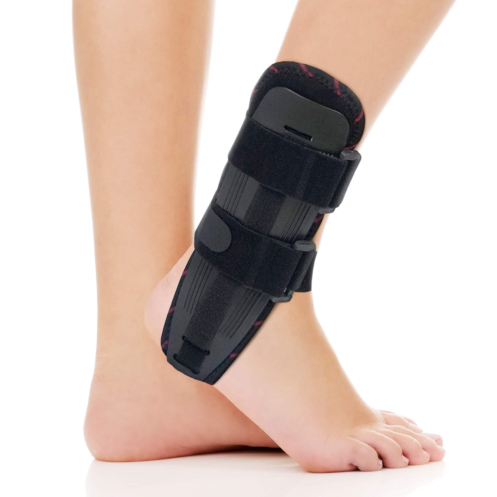 Ankle Stabilizer Brace Stabilizing Stirrup Splint - One Size Fits Most - Black