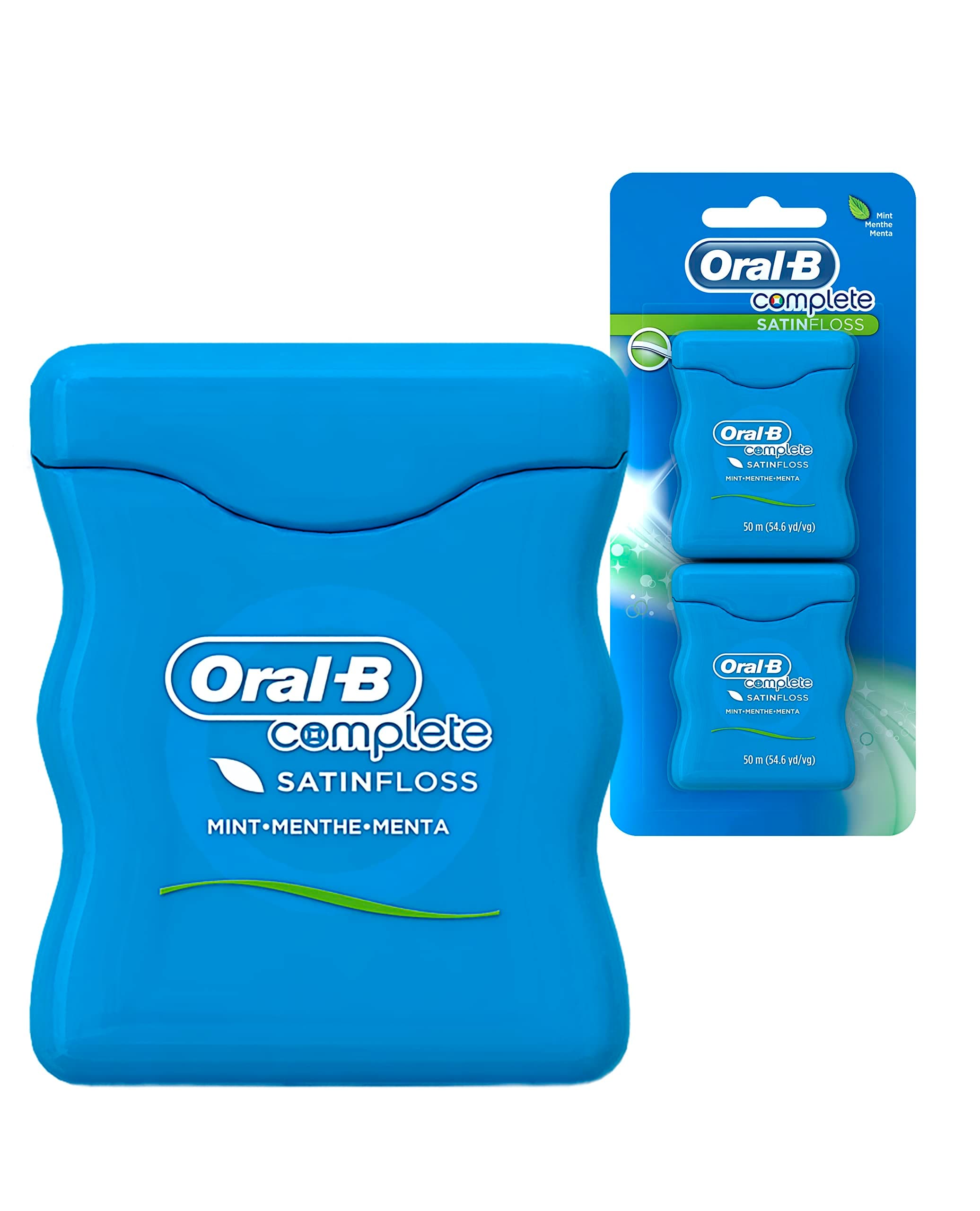 Oral-B Complete Mint SatinFloss, Comfort Grip, Value 2 Pack (50m Each)