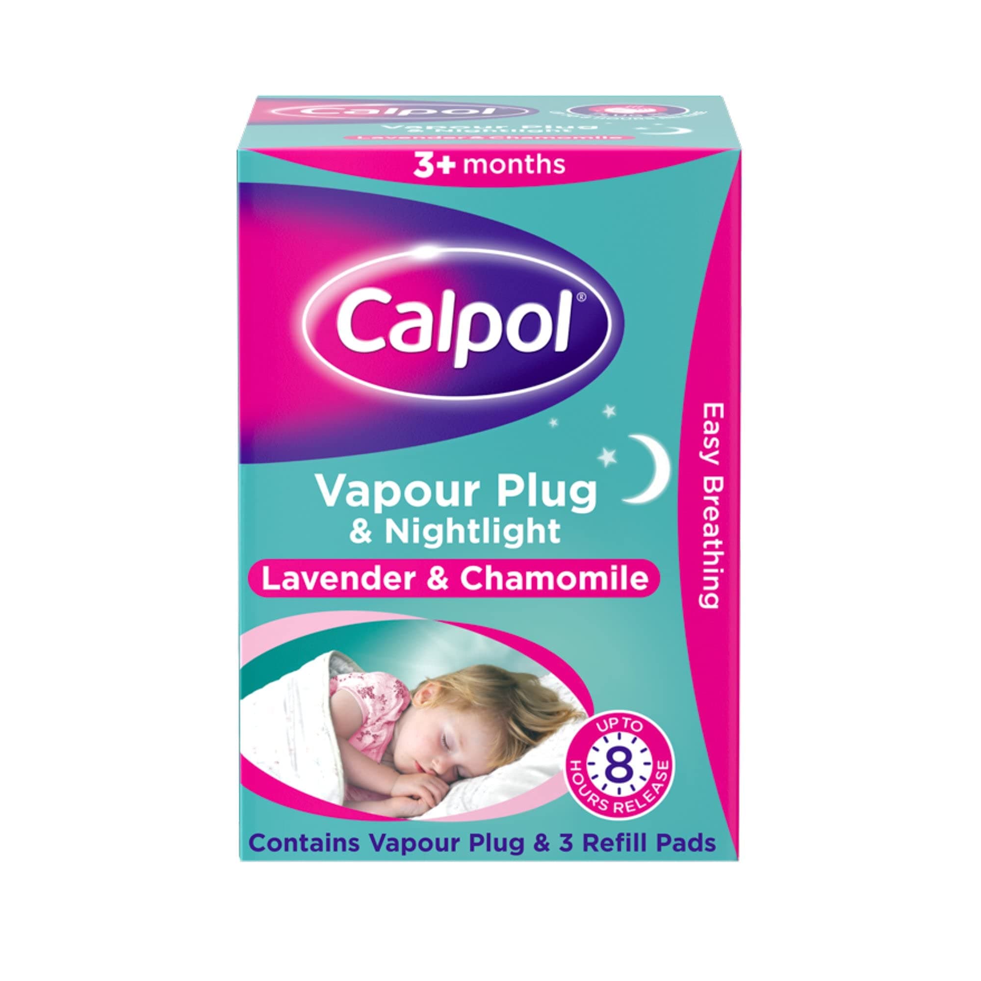 Vapour Plug Nightlight Lavender Chamomile 3+ Months, 3 Refills (Blue Light Version)
