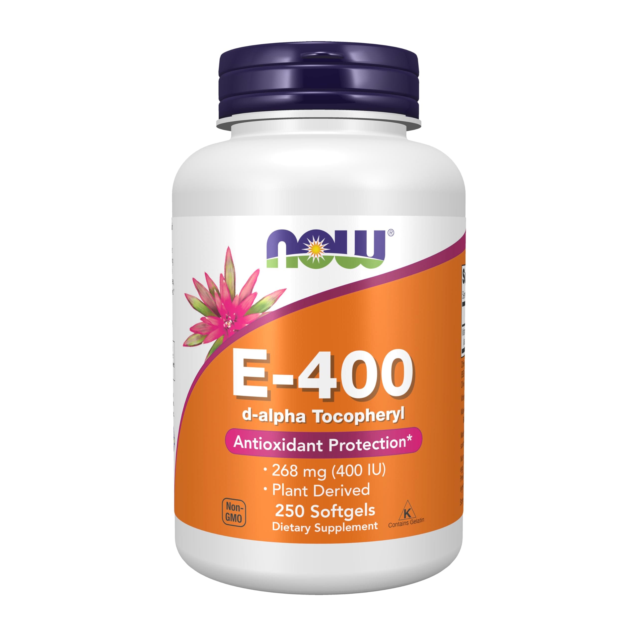 NOW Foods Supplements, Vitamin E-400 IU, D-Alpha Tocopheryl, Antioxidant Protection*, 250 Softgels