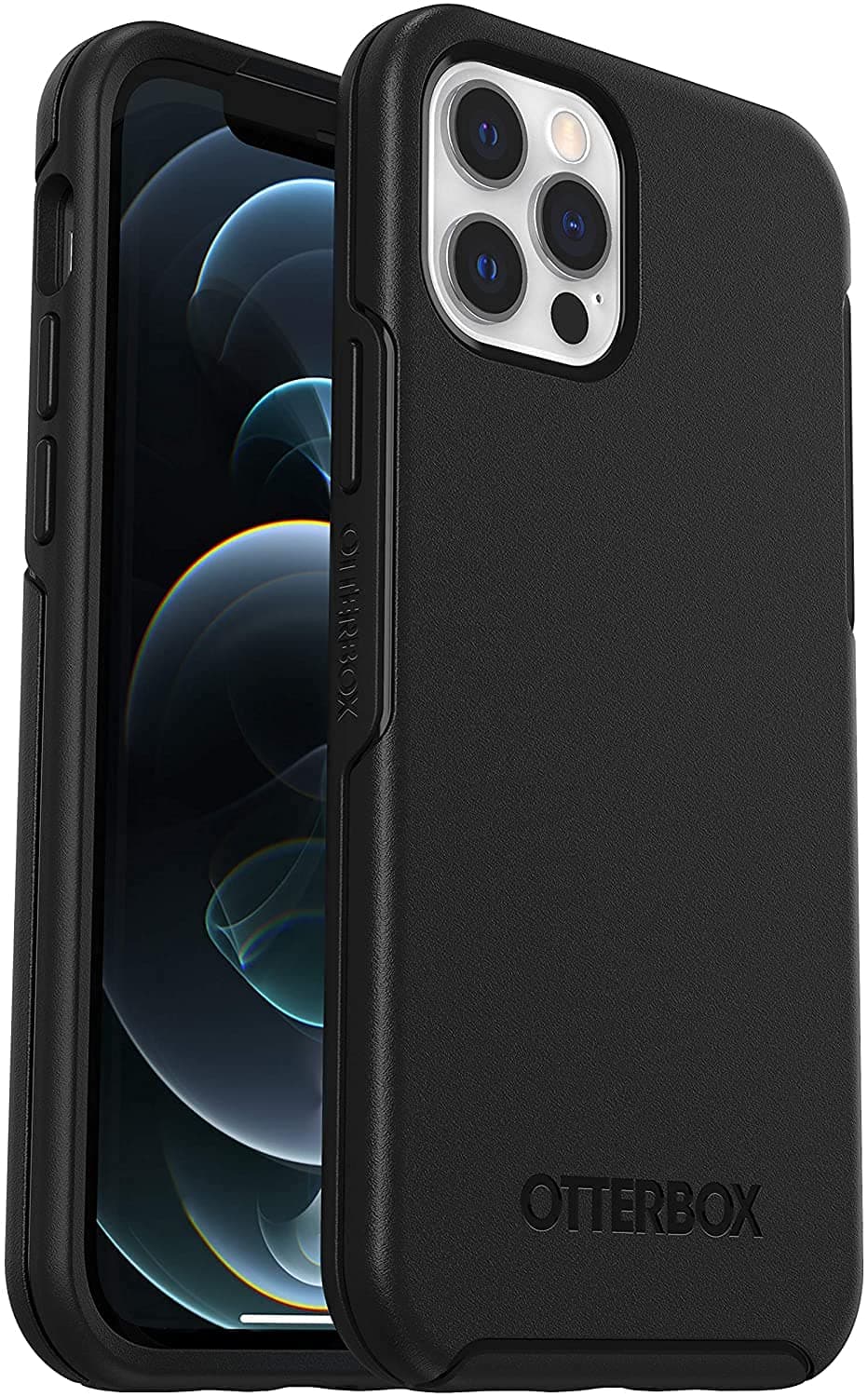 OtterBox iPhone 12 & iPhone 12 Pro Symmetry Series Case - Black, Ultra-Sleek, Wireless Charging Compatible, Raised Edges Protect Camera & Screen