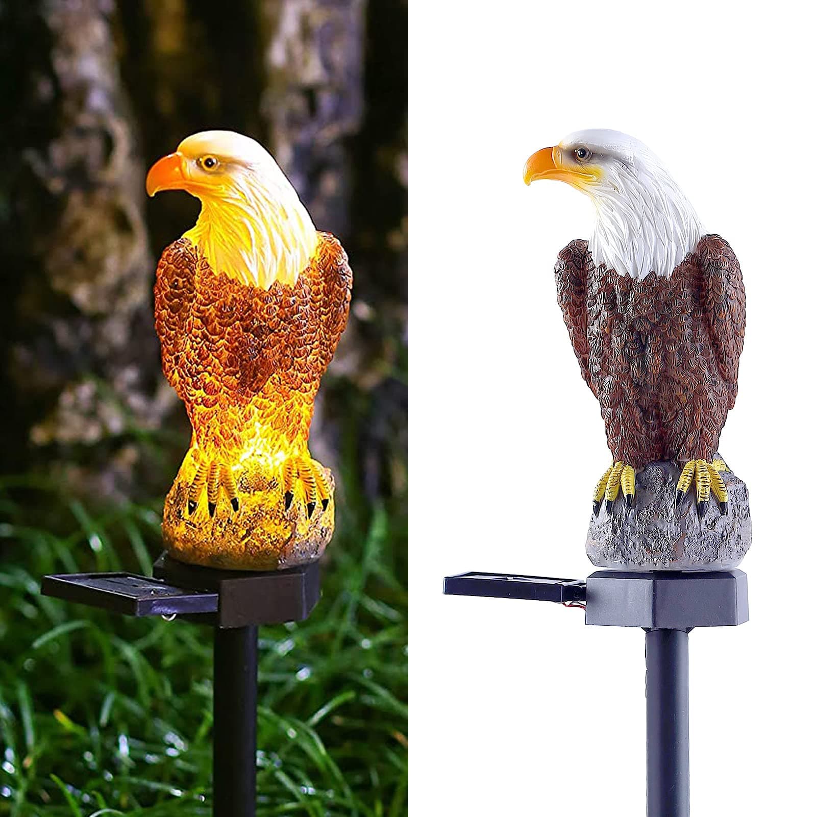 Eagle Figurine Garden Solar Stake Light Solar Eagle Lights Outdoor Decorative Bright Light Eagle Statue for Garden, Lawn, Patio, Yard Decoration.
