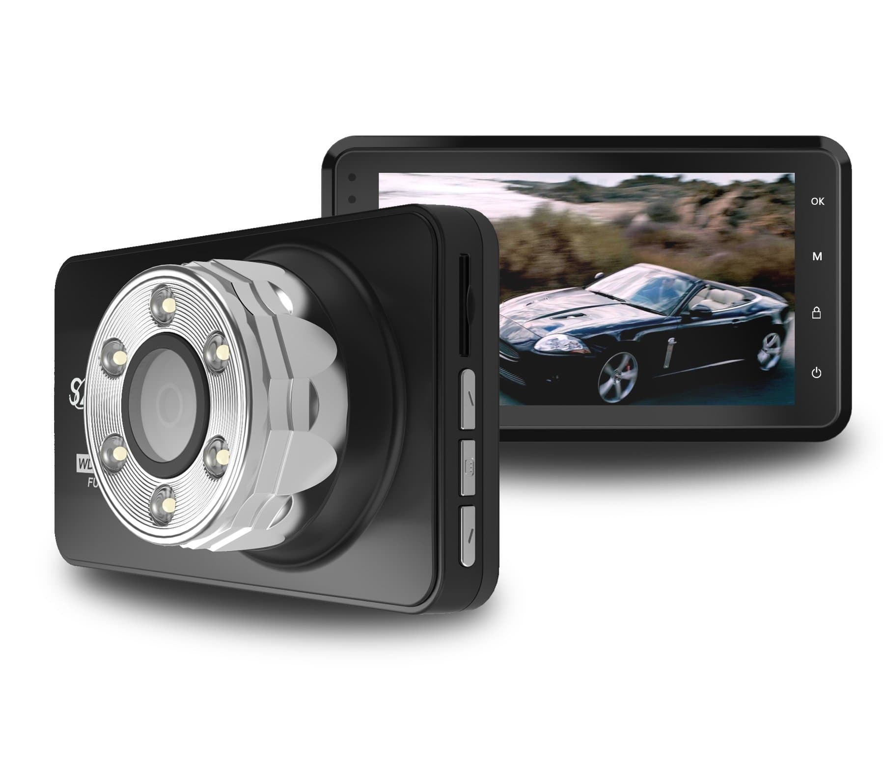 SZC Dash Cam Car Dashboard Camera Driving Recorder DVR 170 Wide Angle 3.0” LCD FHD 1080p with Loop Recording, G-Sensor, 16G TF Card