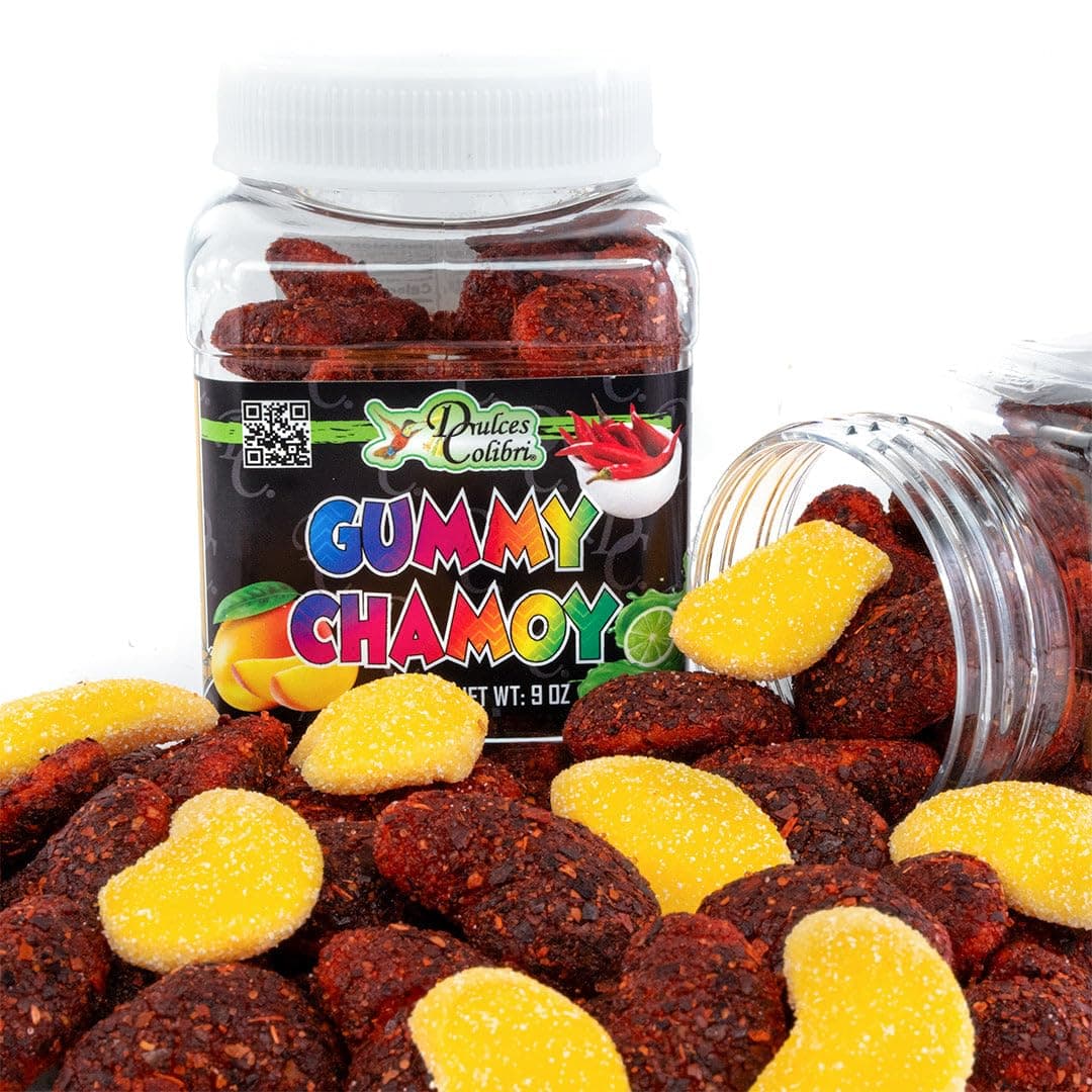 Dry Chamoy Coated Mango Gummies | 9oz Jar | PREMIUM | Mess Free | Authentic Bold Mexican Flavors | Artisan Made, Fresh & Delicious|