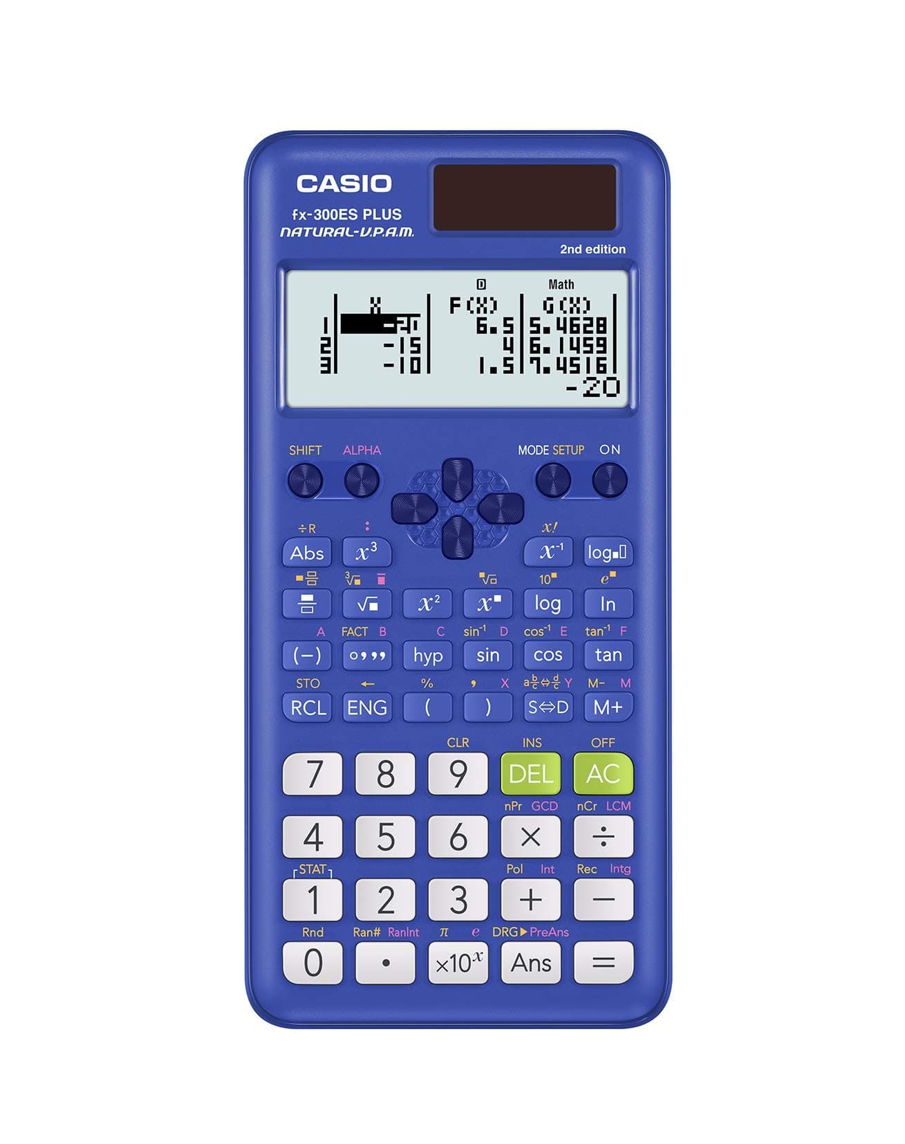 fx-300ES Plus 2nd Edition – Standard Scientific Calculator | 262 Functions, Natural Textbook Display℠ | Ideal for Middle School, High School Math, Statistics & Algebra | Blue