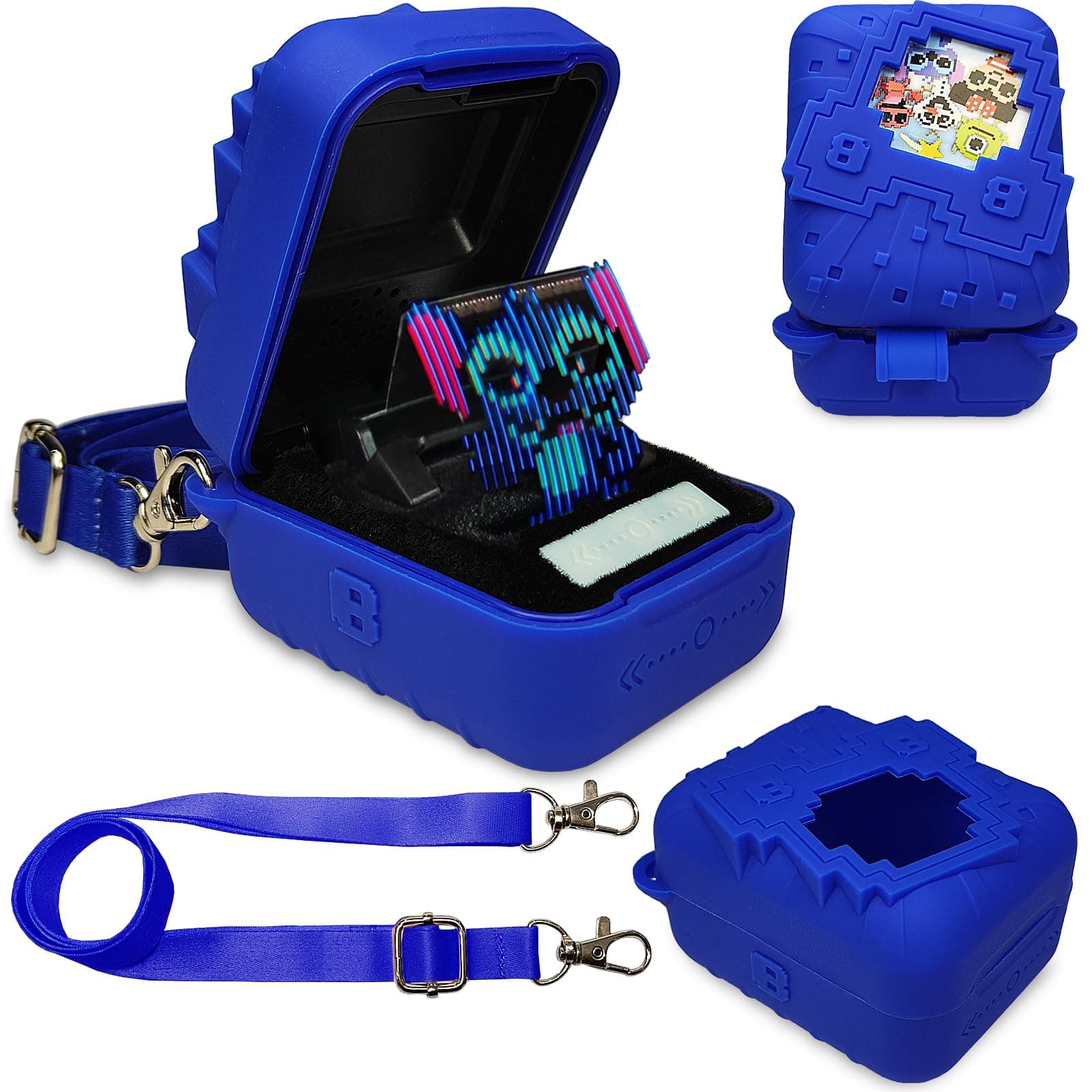 Silicone Cover Case for Bitzee Disney Interactive Digital Pet and Case, Protective Skin Sleeve for Bitzee Disney Virtual Electronic Pets (Blue)