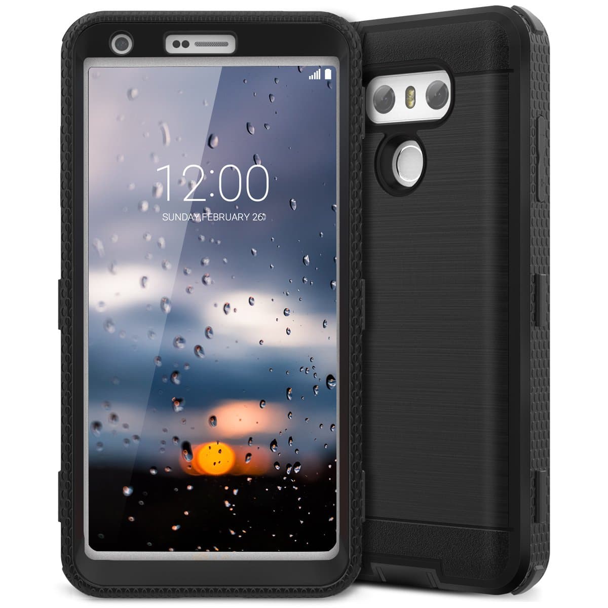 Compatible with LG Stylo 6/6 Plus Case Heavy Duty Protective Case Hybrid TPU Bumper Shockproof Case with Brushed Metal Texture Hard PC Back for LG G6 / LG G6 Plus Black