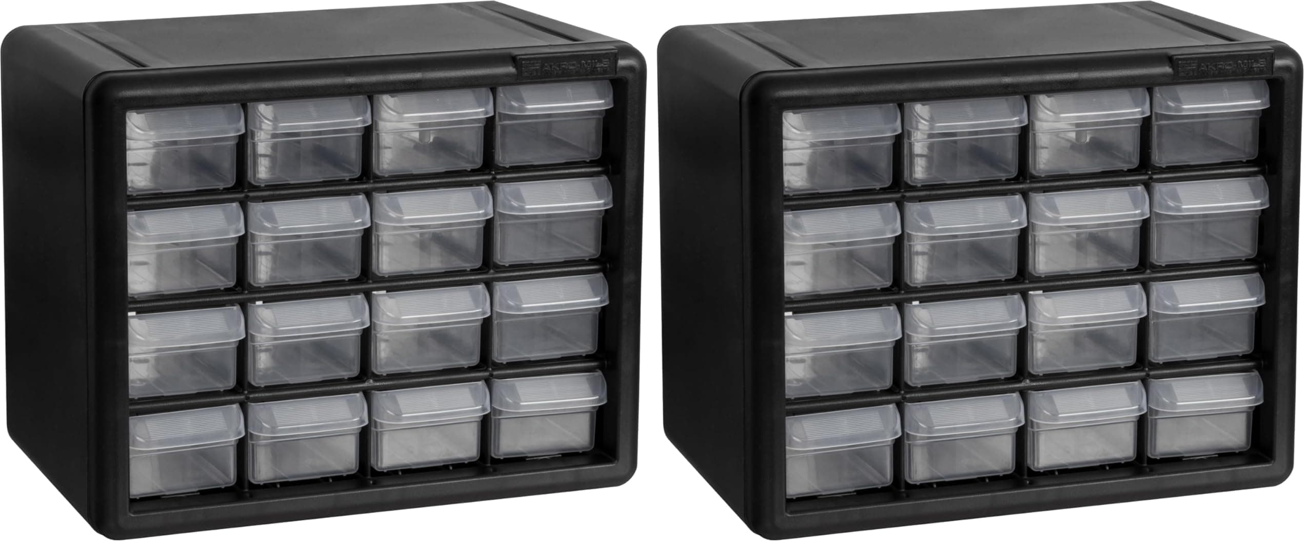 Akro-Mils 16-Drawer Plastic Storage Cabinet | 10-1/2 x 6-1/2 x 8-1/2 Inch | Black | Model 10116 | Garage Organization