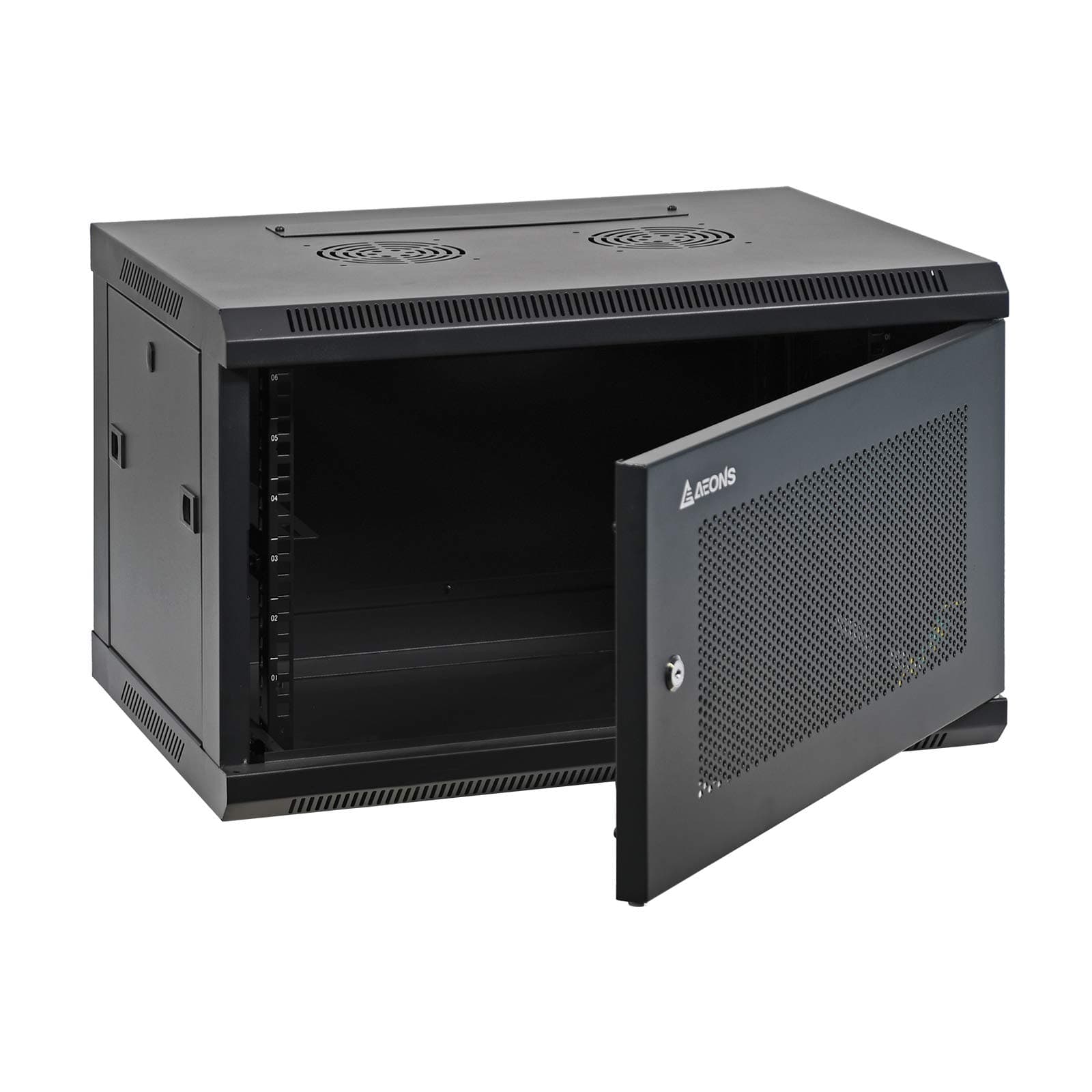 Aeons 6U Professional Wall Mount Network Server Cabinet Enclosure 19-Inch Server Network Rack with Vented Door 16-Inches Deep Black (Fully Assembled)