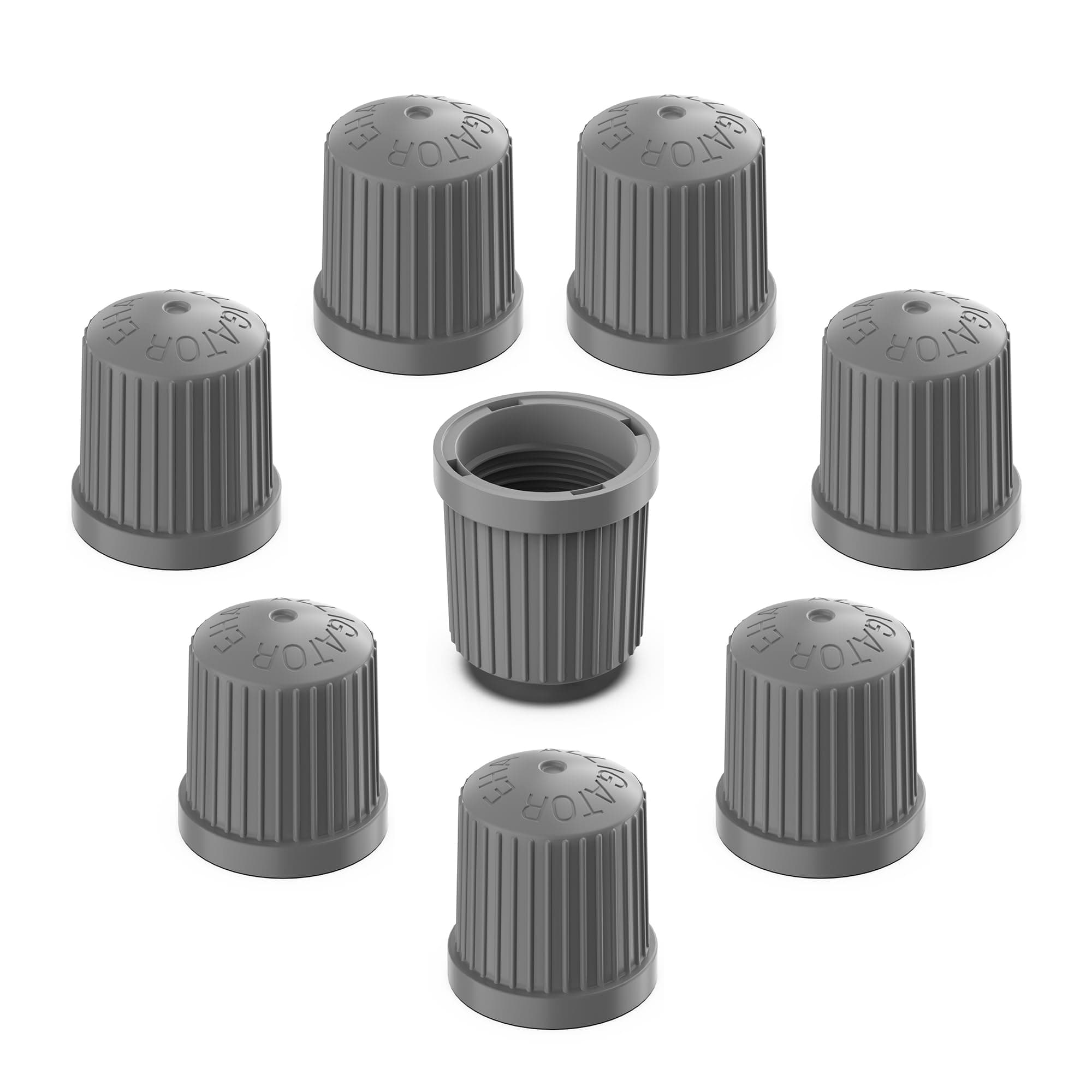 TPMS Tire Valve Caps (8-Pack) Alligator EHA Secure Air Pressure Gray Valve Stem Caps Compatible with Audi, BMW, Mercedes, Porsche, Tesla, VW & More (Made in Germany)