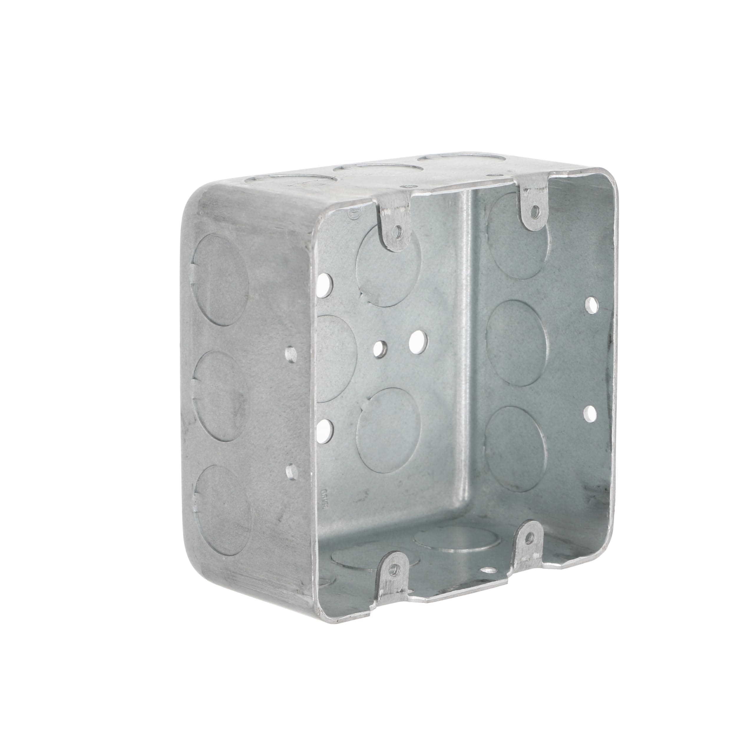 680 2-Device, 2-1/8-Inch Deep, 1/2-Inch Side Knockouts 4-Inch Square Switch Box, Drawn