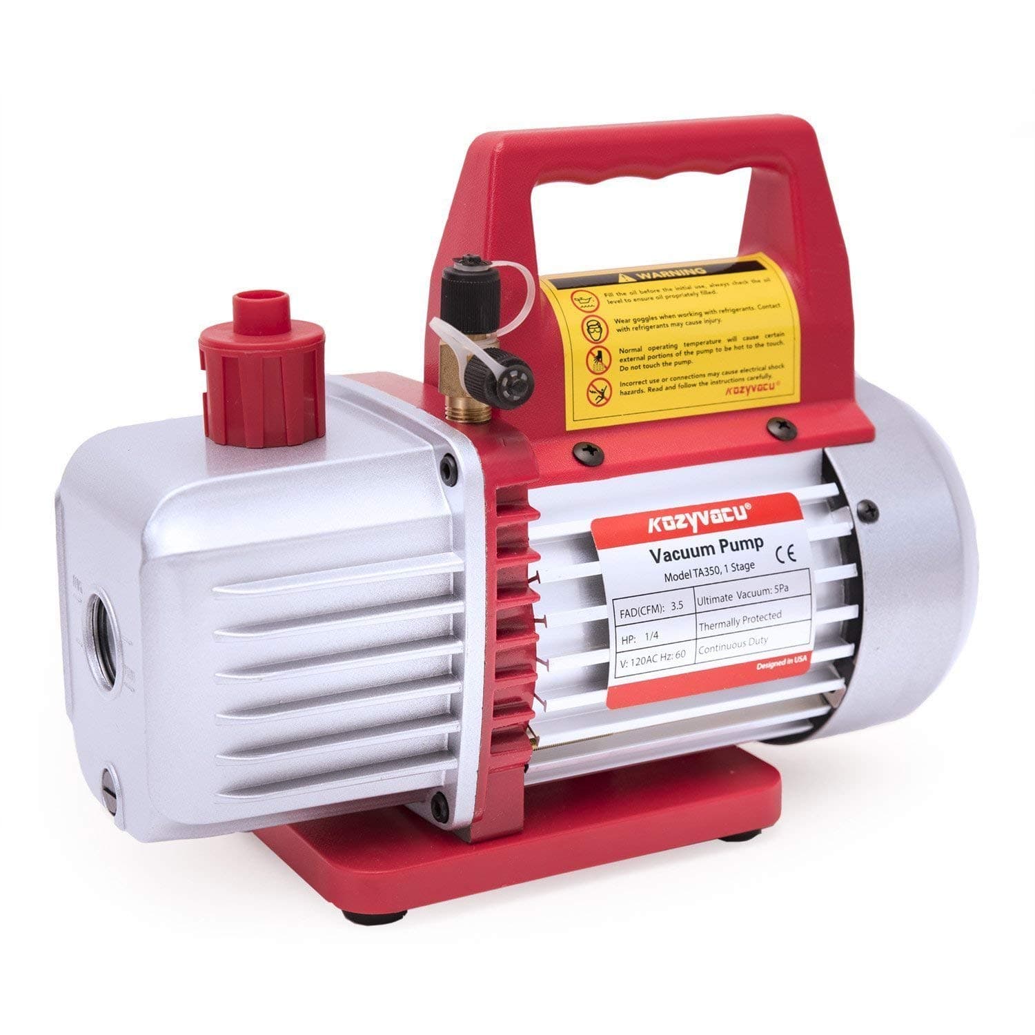 Single-Stage HVAC Vacuum Pump, 3.5CFM - Ideal for AC Repair Tools, Car AC Vacuum Pump, AC Vacuum Pump Kit, and Recovery Machine HVAC - Also Known as Bomba de Vacio A/C (TA350)