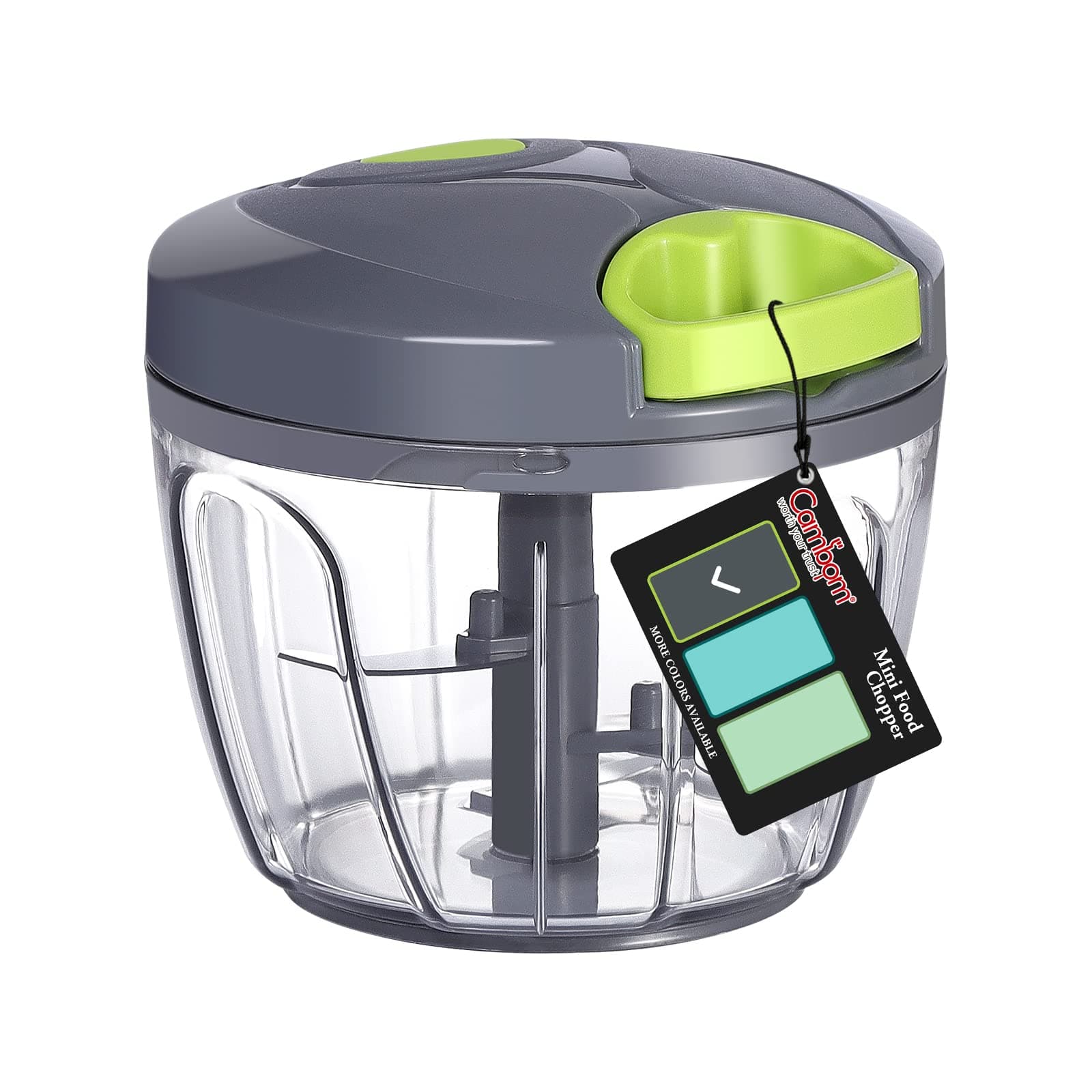 Cambom Manual Food Chopper Vegetable Cutter, Hand String Vegetable Chopper Onions Cutter for Vegetable Fruits Nuts BPA Free Food Safe Material, 650ml Gray