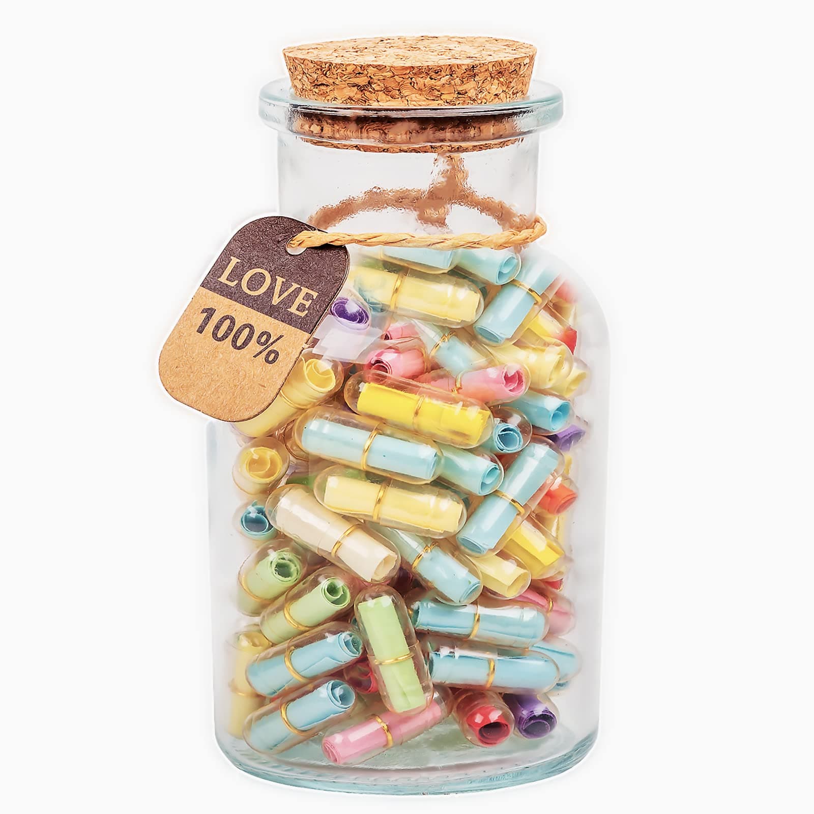 capsule letters message in a bottle/happy pills notes/cute stuff/love pills-Cute Gifts for Boyfriend/Girlfriend (100pcs)