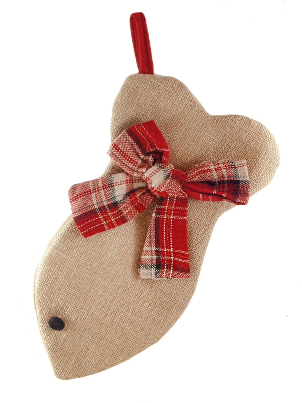 Gerson Kitty Cat Burlap Fish Hanging Stocking - 14"