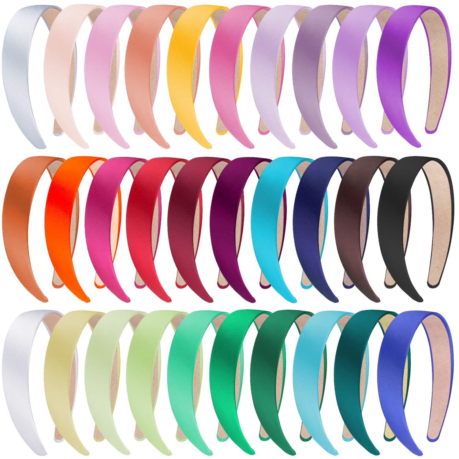 30 Pcs Satin Headbands