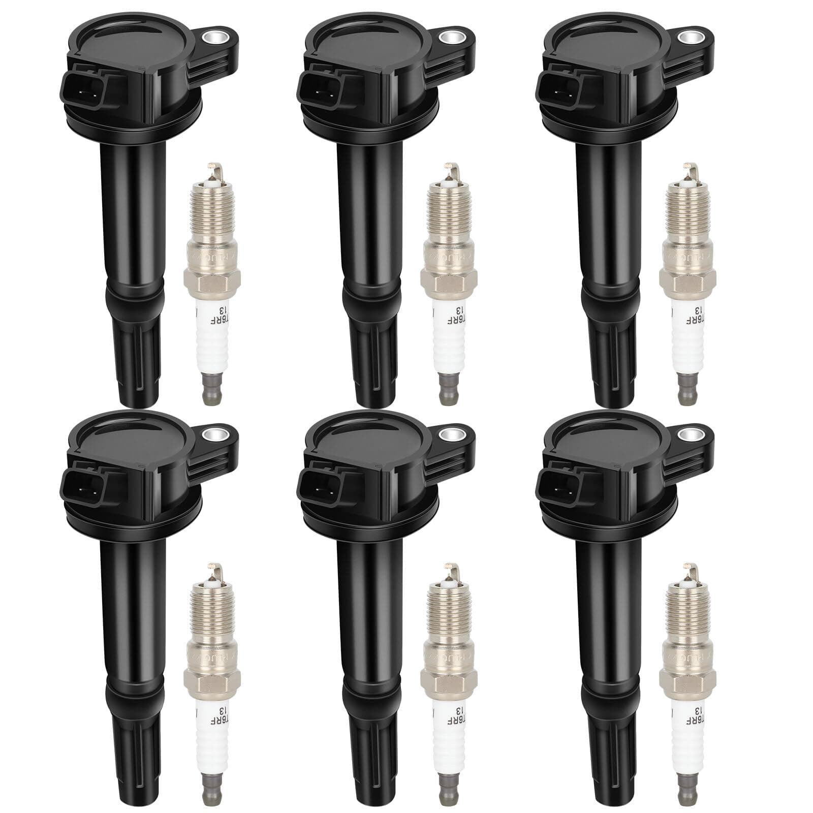 ECCPP UF486 6 ignition coils with 6 iridium Spark Plugs for ford for Mercury for Lincoln for Mazda Fusion Zephyr Tribute Milan 3.0L V6 UF-486 DG514 UF486