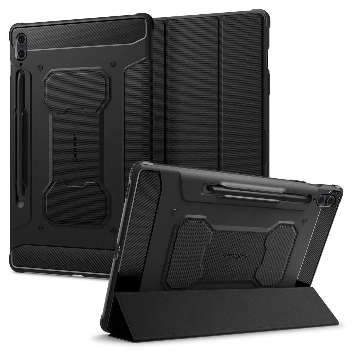 Spigen Rugged Armor Pro Case Compatible with Samsung Galaxy Tab S10+ Plus (2024), Samsung Galaxy Tab S9+ Plus (2023) - Black