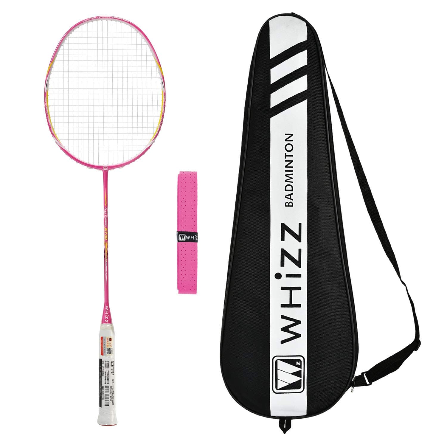 WHIZZ Ultra-High Modulus Graphite Badminton Racket 85g 24lbs with Bag Grip