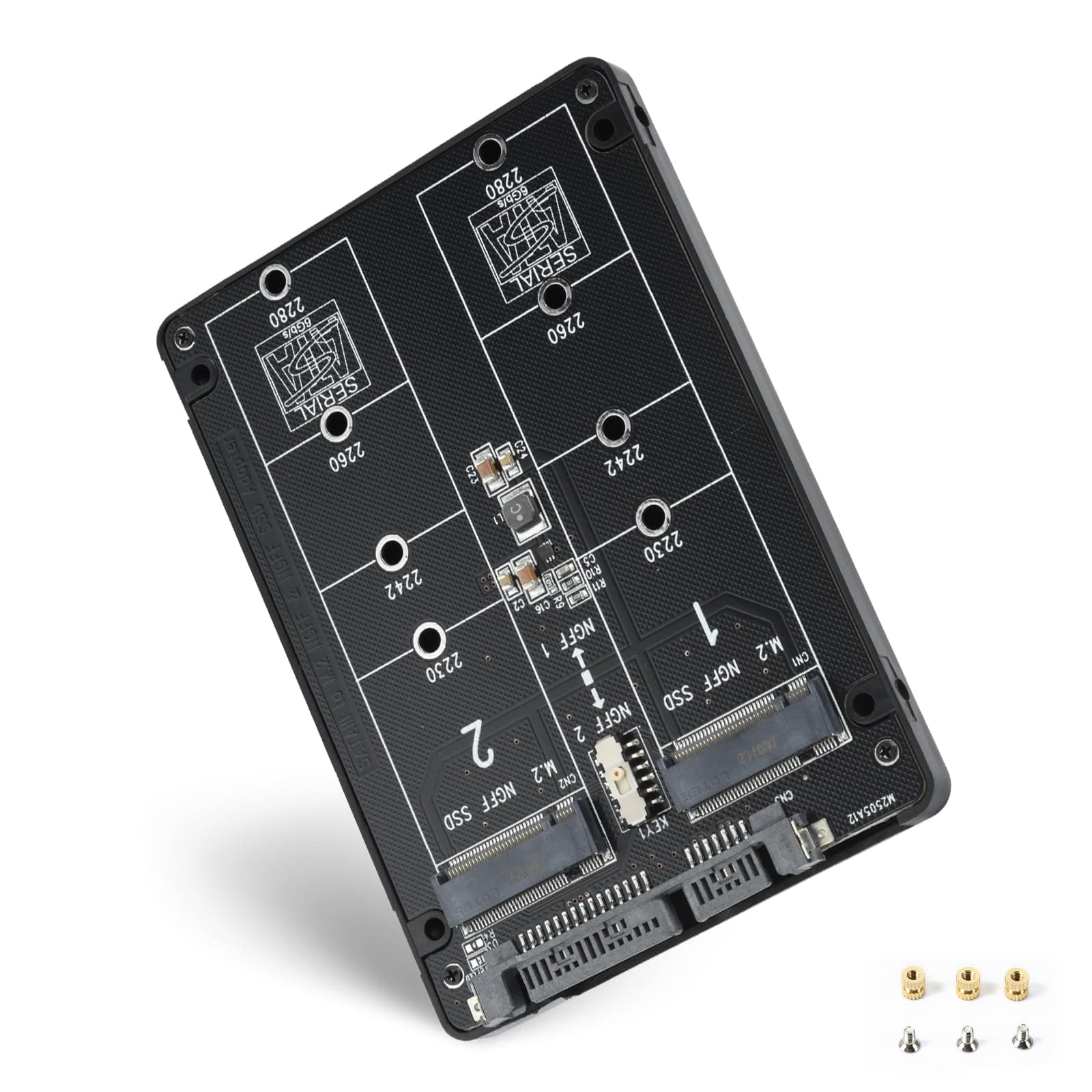 ELUTENG M.2 SATA NGFF to SATA Adapter (Not Support NVME/ M.2 PCIE) 6Gbps Dual NGFF MSATA B Key/ B&M Key SSD to 2.5" III Converter Adapter Max 4TB Support 2230 2242 2260 2280 SSDs